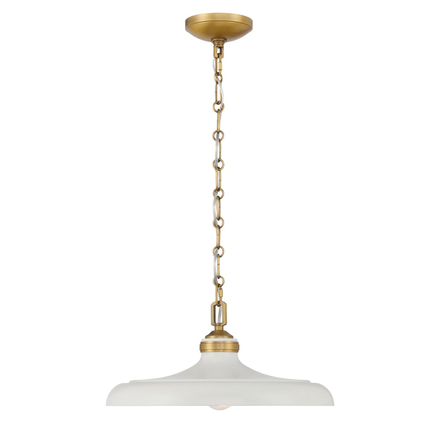 Minka-Lavery - 3935-879 - One Light Pendant - Crowne - Legacy Brass & Off White Cream