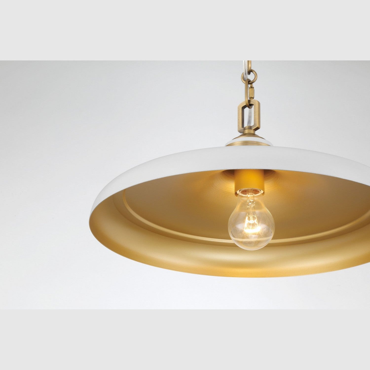 Minka-Lavery - 3935-879 - One Light Pendant - Crowne - Legacy Brass & Off White Cream