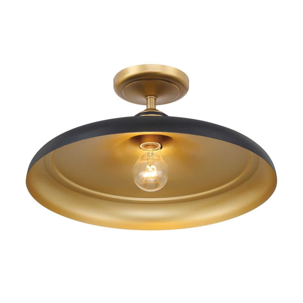 Minka-Lavery - 3936-876 - One Light Semi Flush Mount - Crowne - Legacy Brass & Dark Matte Blac