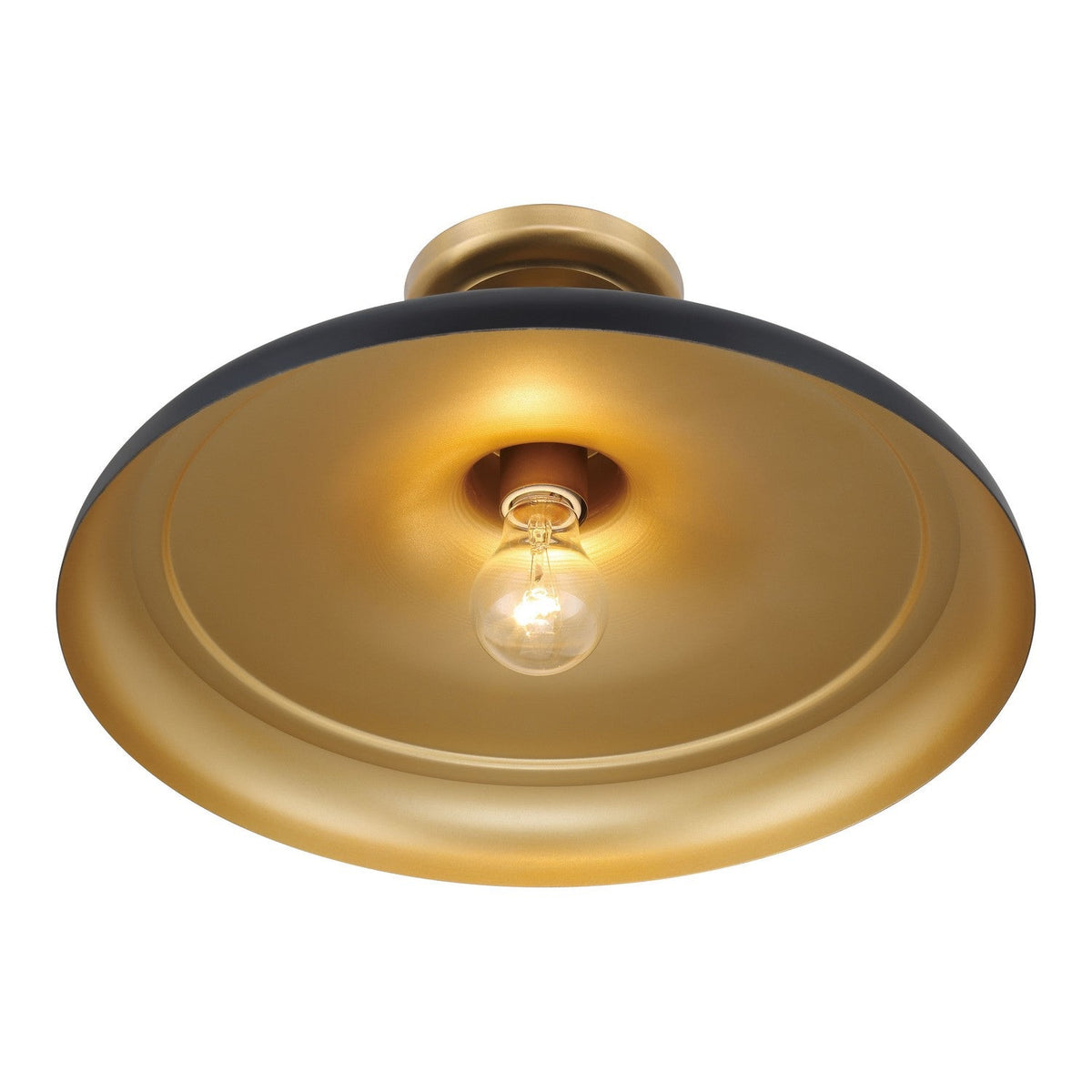 Minka-Lavery - 3936-876 - One Light Semi Flush Mount - Crowne - Legacy Brass & Dark Matte Blac
