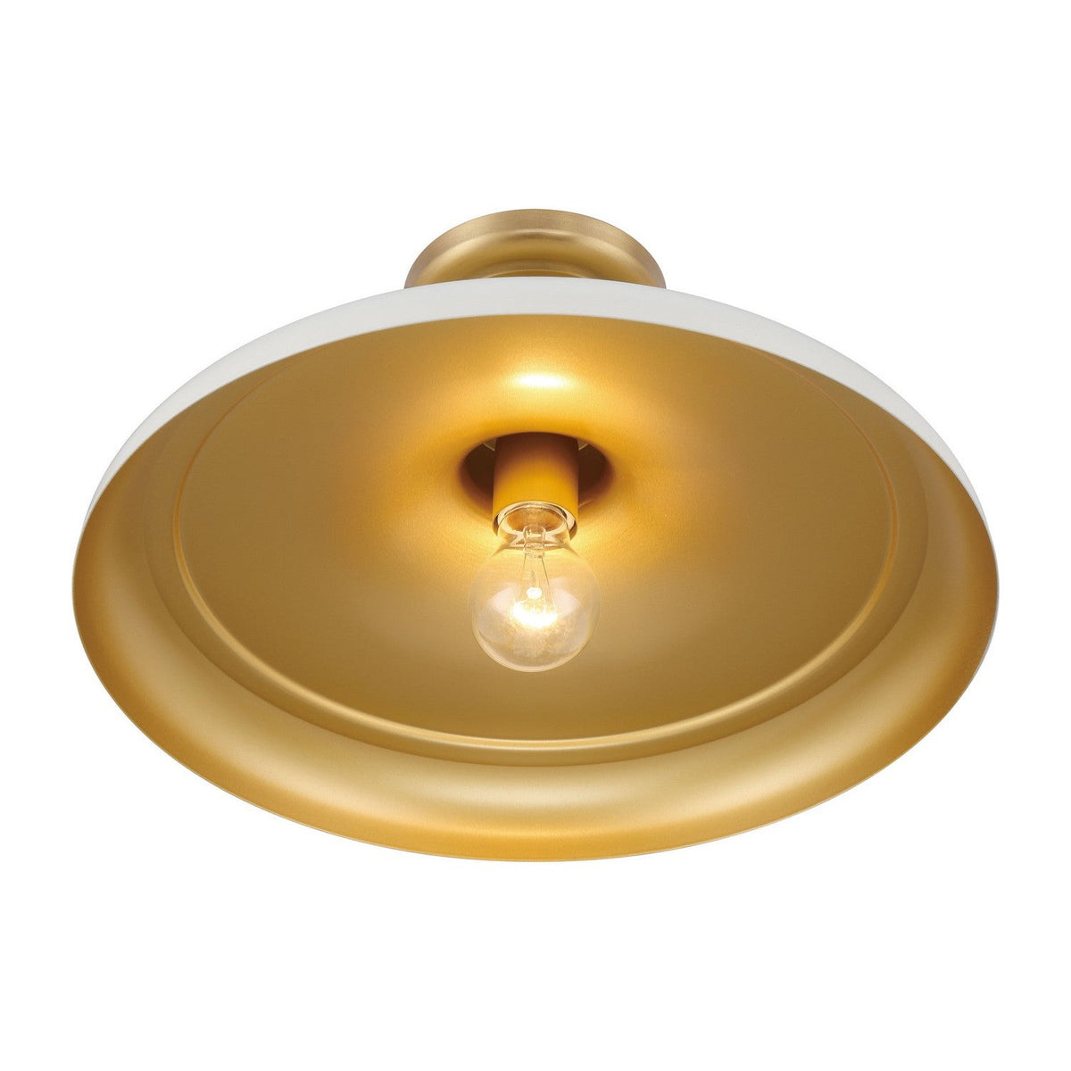 Minka-Lavery - 3936-879 - One Light Semi Flush Mount - Crowne - Legacy Brass & Off White Cream