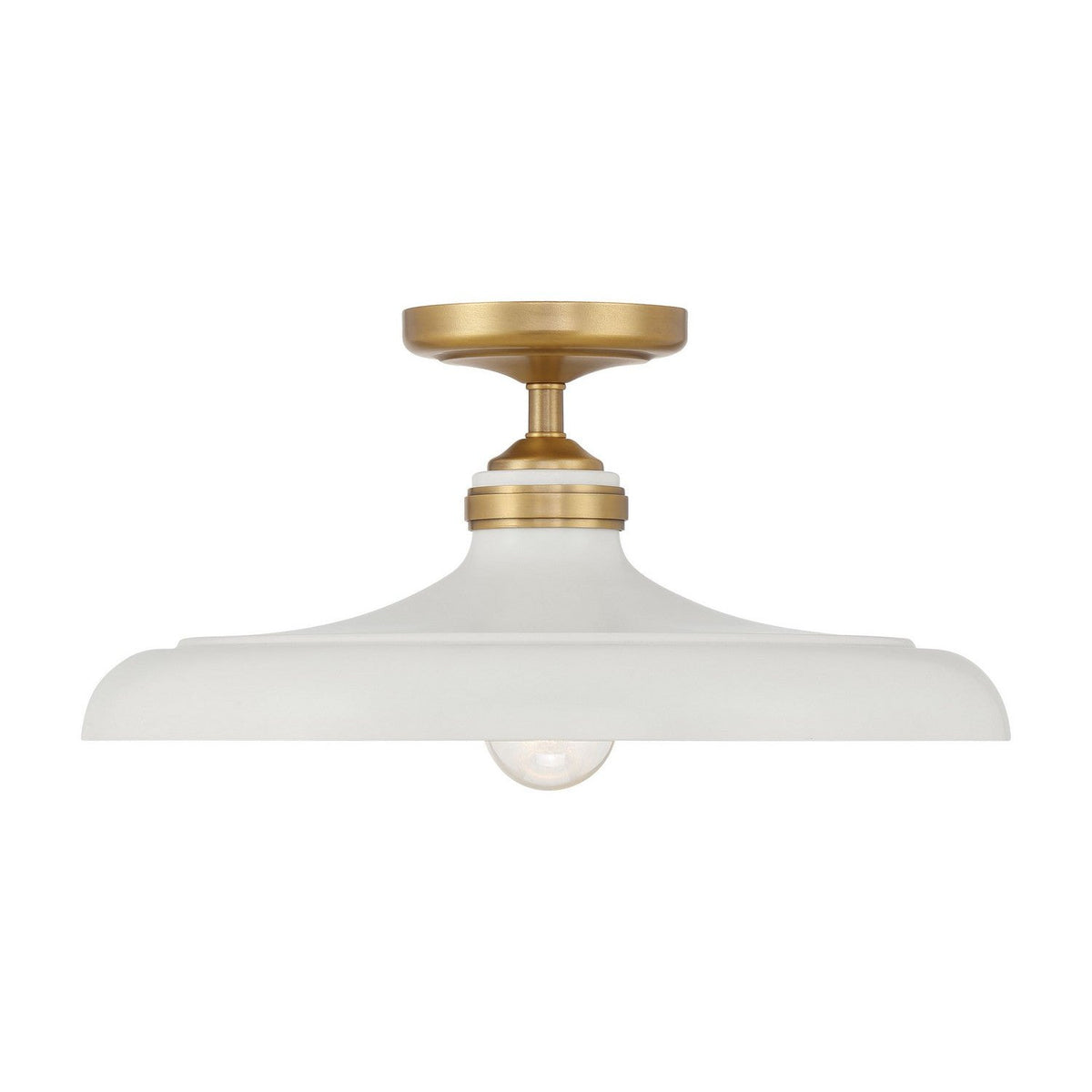 Minka-Lavery - 3936-879 - One Light Semi Flush Mount - Crowne - Legacy Brass & Off White Cream