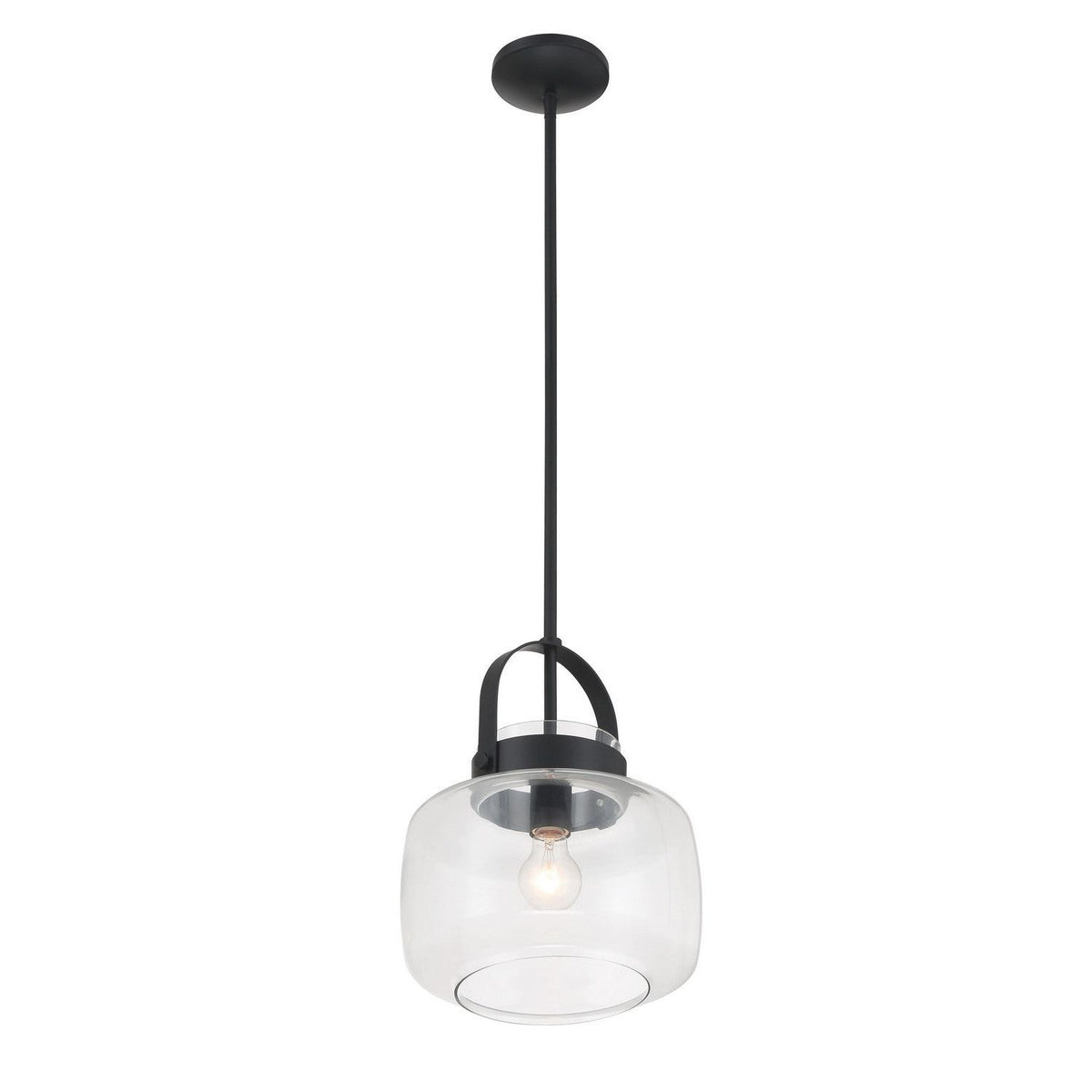 Minka-Lavery - 3937-899 - One Light Pendant - Wickglow - Dark Matte Black