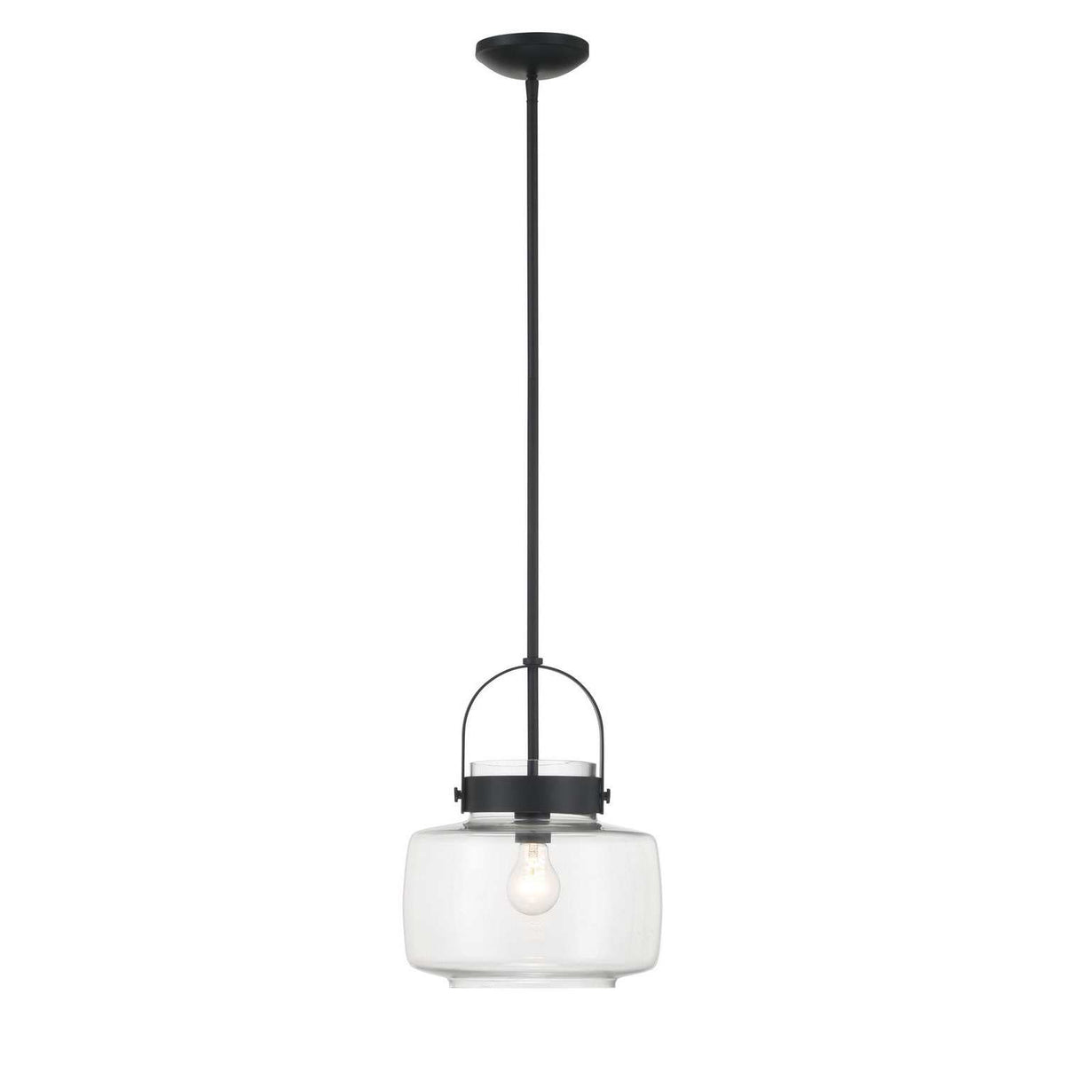Minka-Lavery - 3937-899 - One Light Pendant - Wickglow - Dark Matte Black