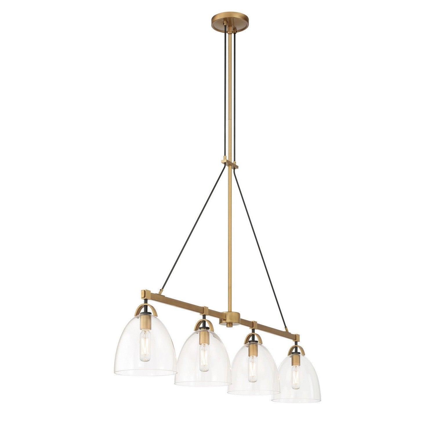 Minka-Lavery - 5717-876 - Four Light Island Pendant - Sommersby - Legacy Brass & Matte Coal