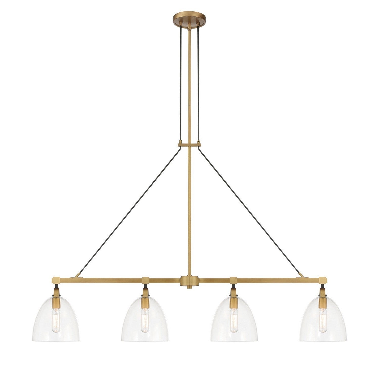 Minka-Lavery - 5717-876 - Four Light Island Pendant - Sommersby - Legacy Brass & Matte Coal