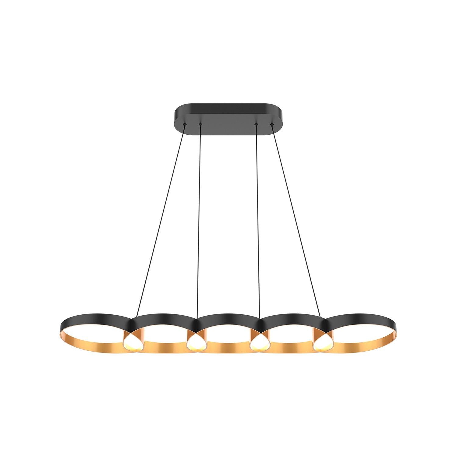 Kuzco Lighting - LP90838-BK/GD-UNV - LED Linear Pendant - Maestro - Black/Gold