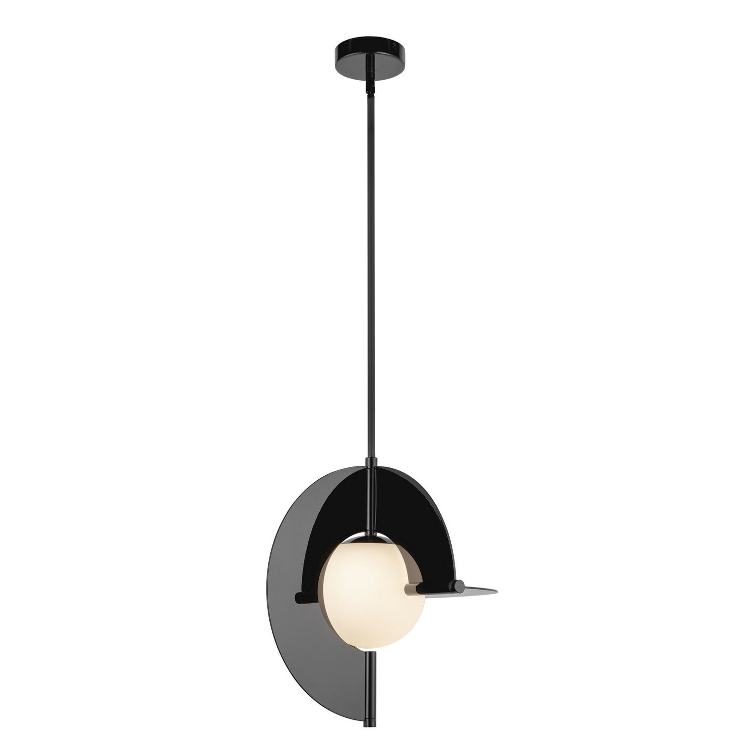 Kuzco Lighting - PD65116-GBK/OP-UNV - LED Pendant - Scorpio - Glossy Black/Opal Glass