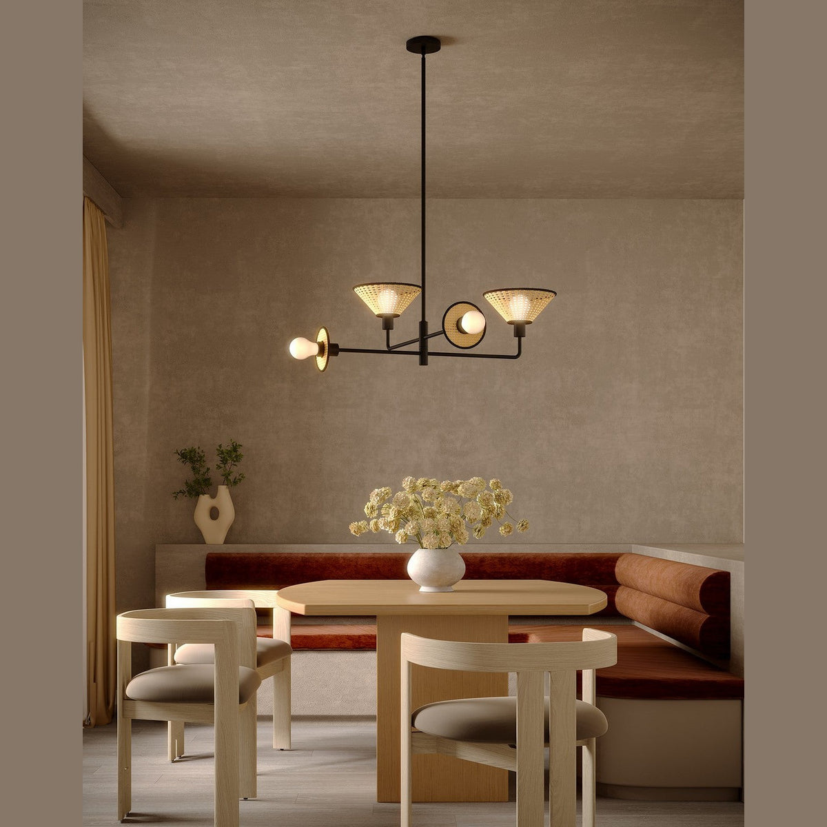 Alora - CH432438MB - Four Light Chandelier - Piper - Matte Black