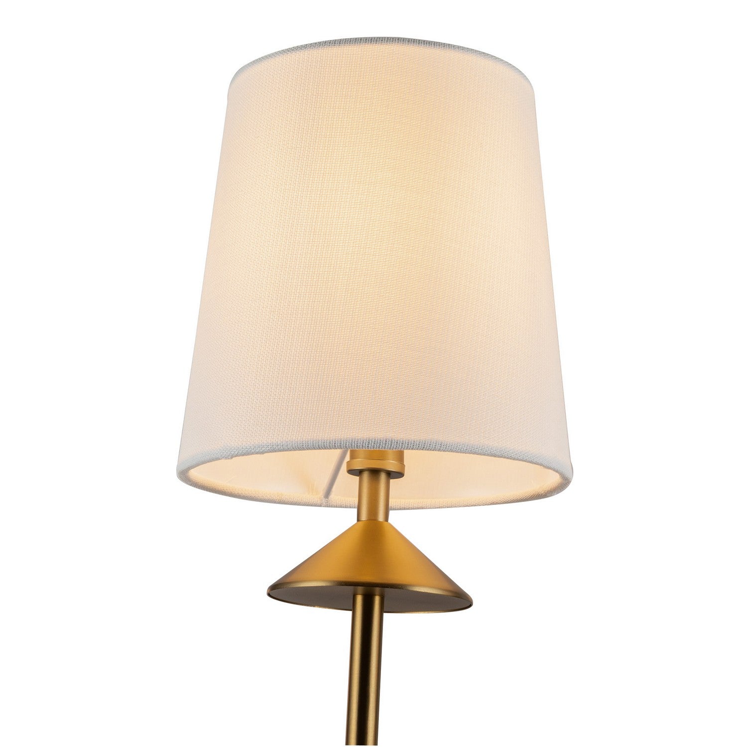 Alora - CH497445BGWL - Four Light Chandelier - Bridgette - Brushed Gold/White Linen