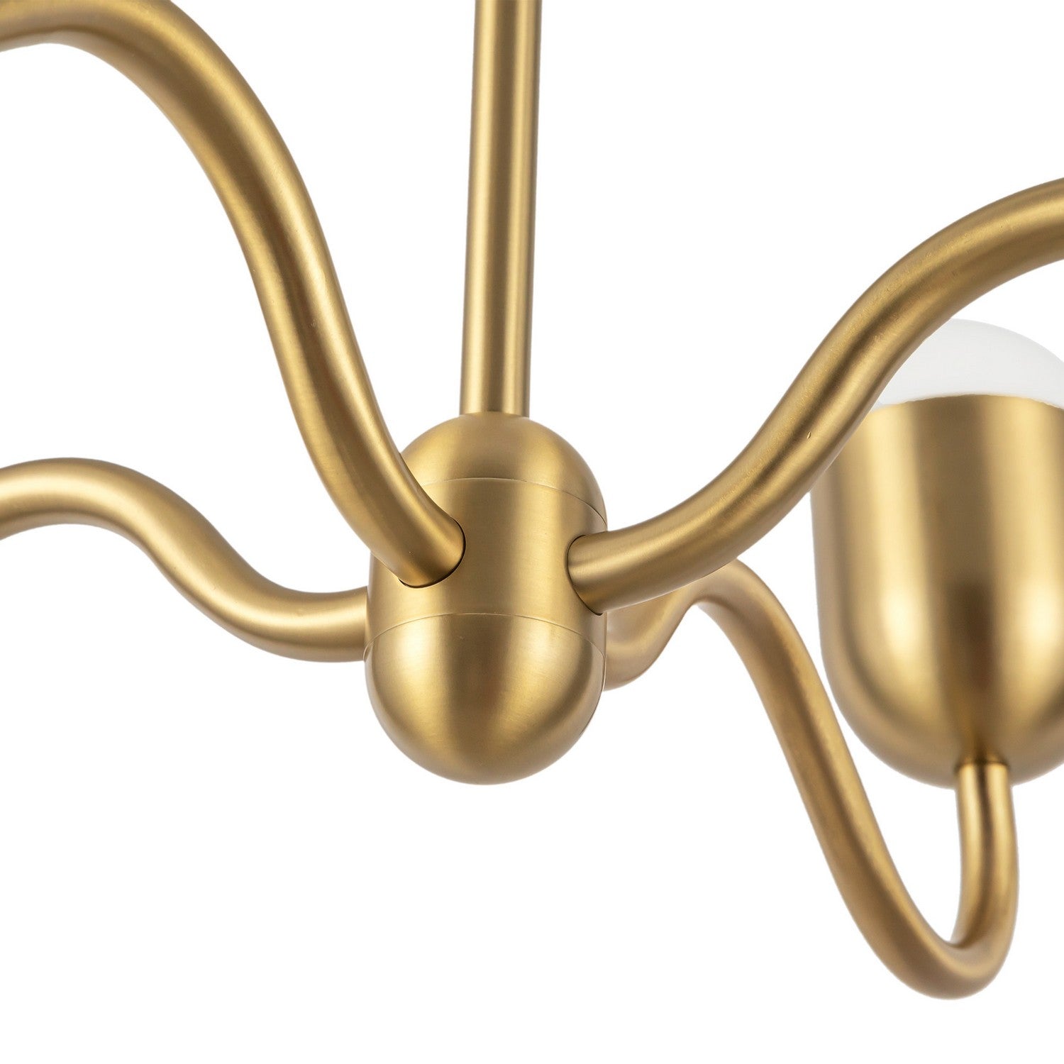 Alora - CH558427BGOP - Four Light Chandelier - Effie - Brushed Gold/Opal Glass