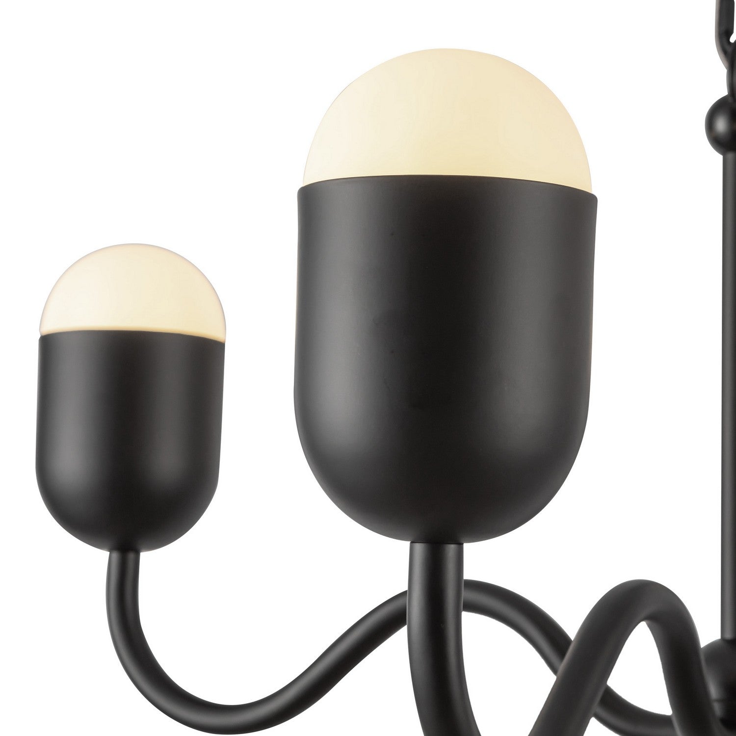 Alora - CH558427MBOP - Four Light Chandelier - Effie - Matte Black/Opal Glass