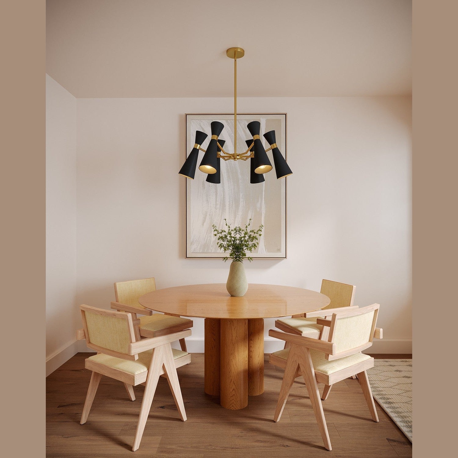 Alora - CH574632MBAG - Six Light Chandelier - Blake - Matte Black/Aged Gold