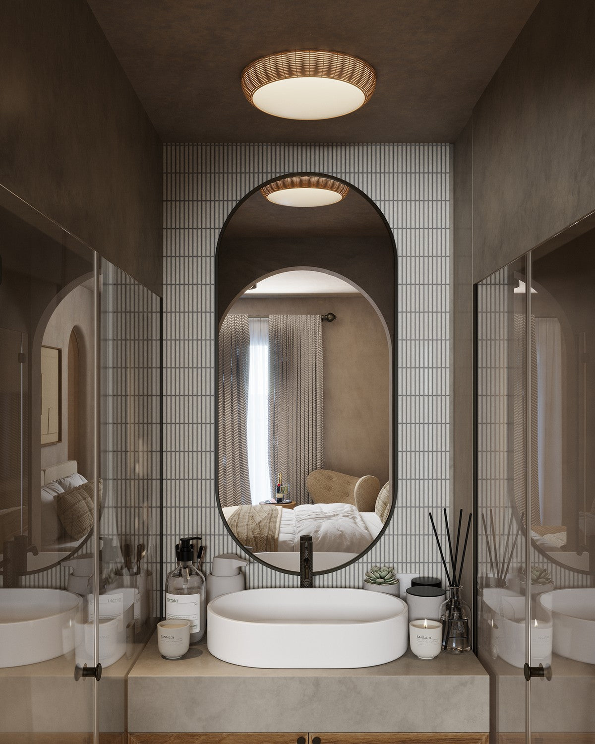 Alora - FM511014RA - Two Light Flush Mount - Merida - Rattan