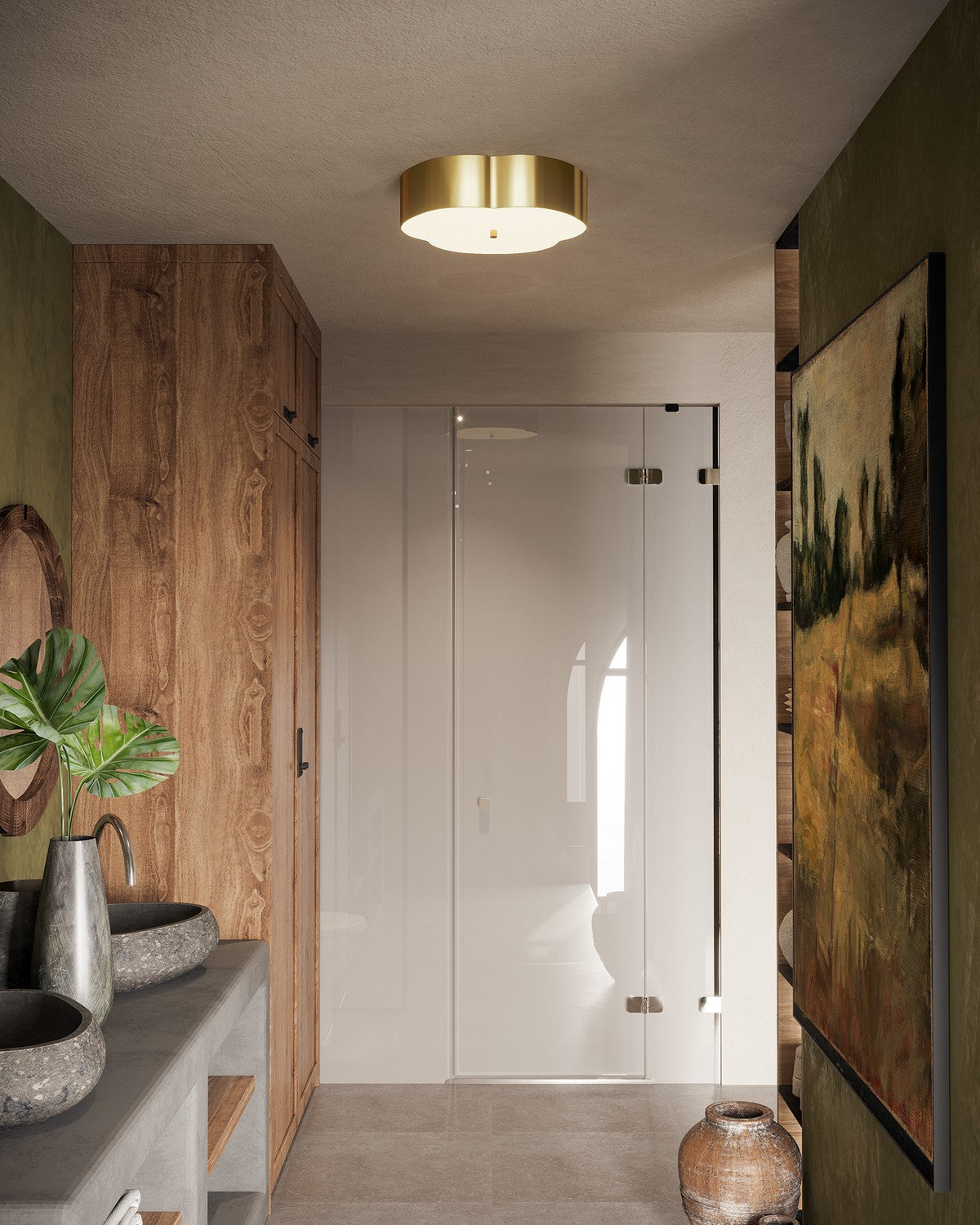 Alora - FM566314BG - Three Light Flush Mount - Adella - Brushed Gold