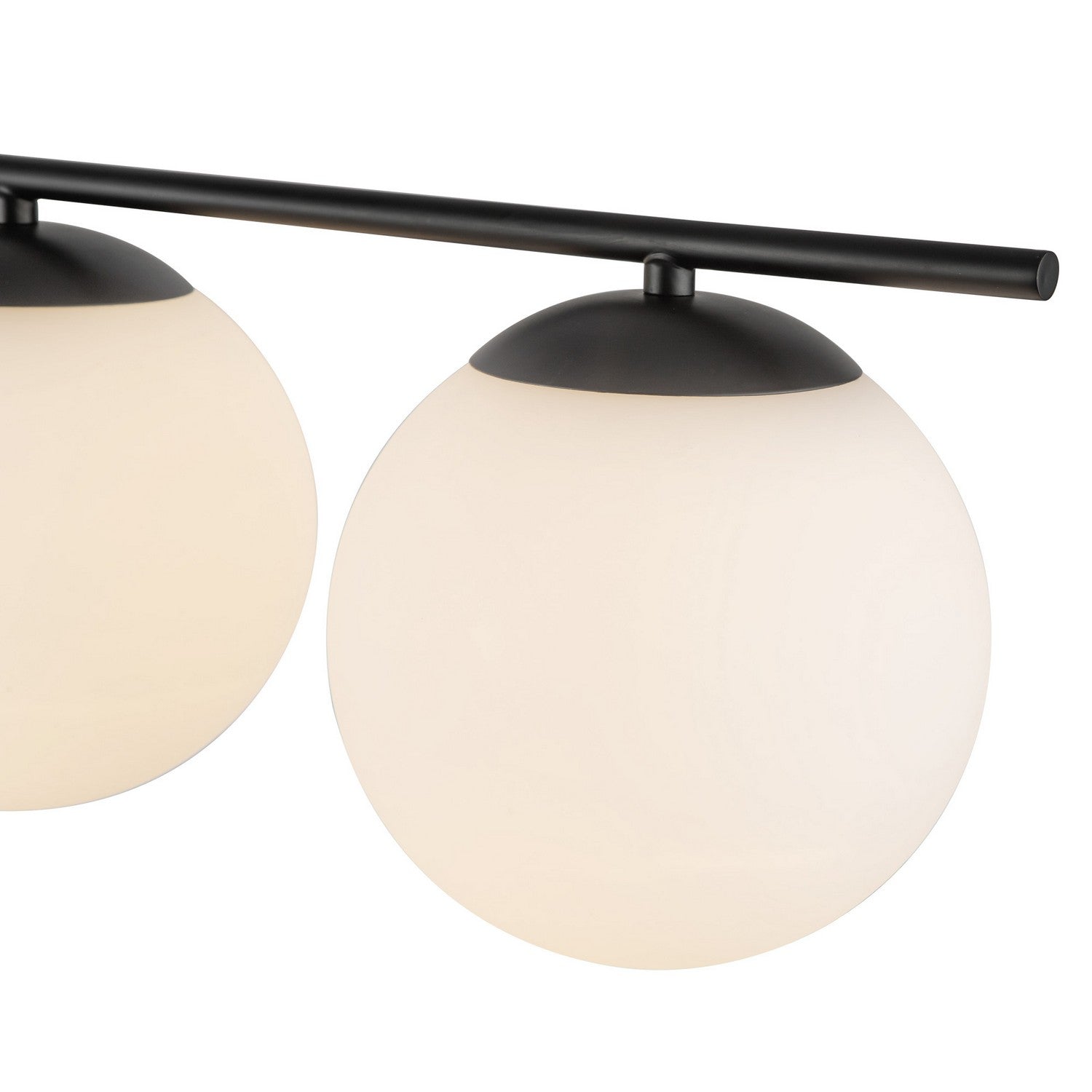 Alora - LP421437MBOP - Four Light Linear Pendant - Zuri - Matte Black/Opal Glass