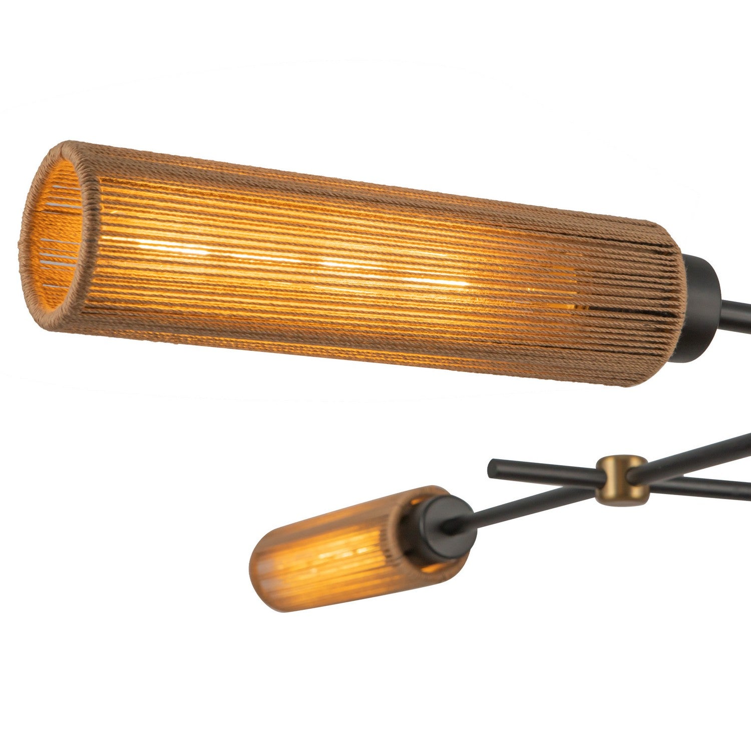Alora - LP491452MBTJ - Four Light Linear Pendant - Colby - Matte Black/Tan Jute