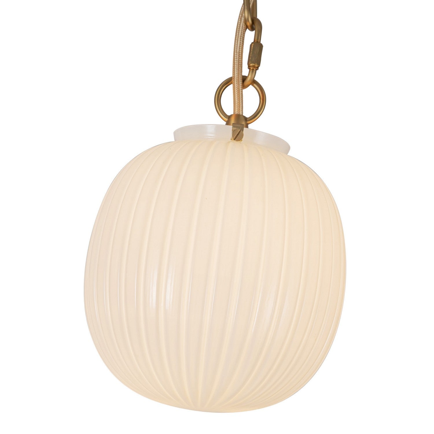 Alora - MP579707BGGR - Three Light Pendant - Cherise - Brushed Gold/Glossy Ribbed Opal Glass