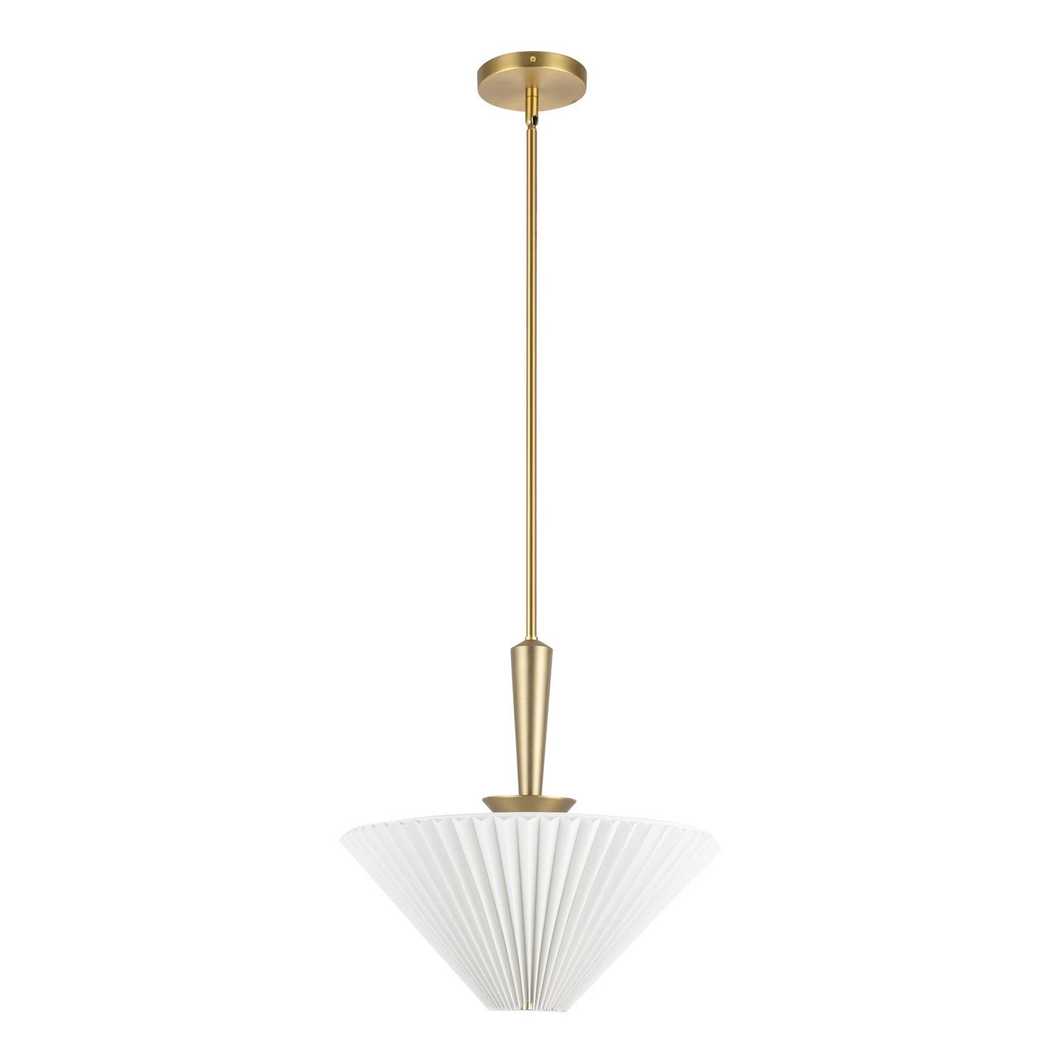 Alora - PD497016BGFW - One Light Pendant - Bridgette - Brushed Gold/Folded White