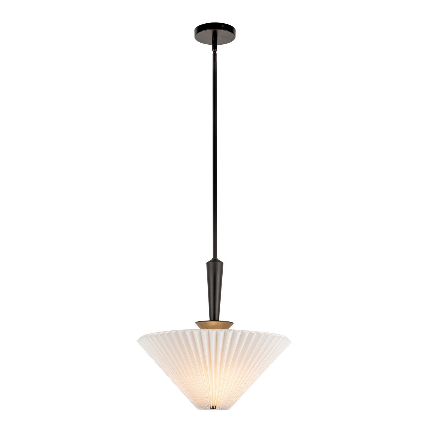 Alora - PD497016MBFW - One Light Pendant - Bridgette - Matte Black/Folded White