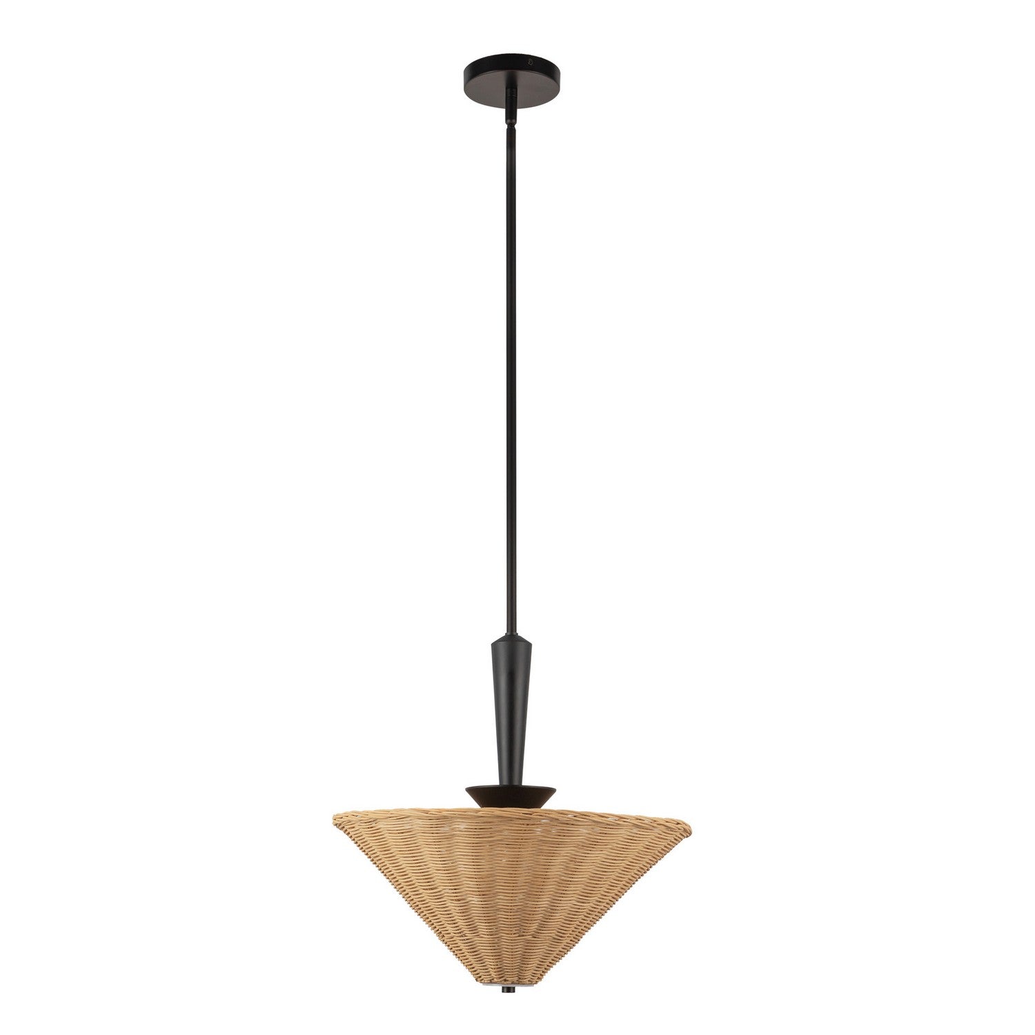 Alora - PD497016MBRA - One Light Pendant - Bridgette - Matte Black/Rattan