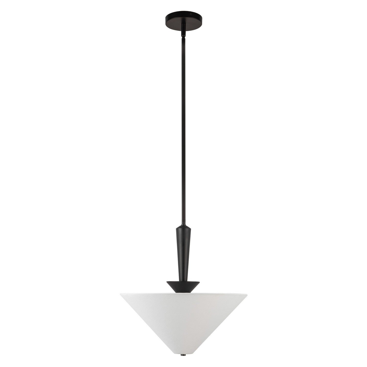 Alora - PD497016MBWL - One Light Pendant - Bridgette - Matte Black/White Linen