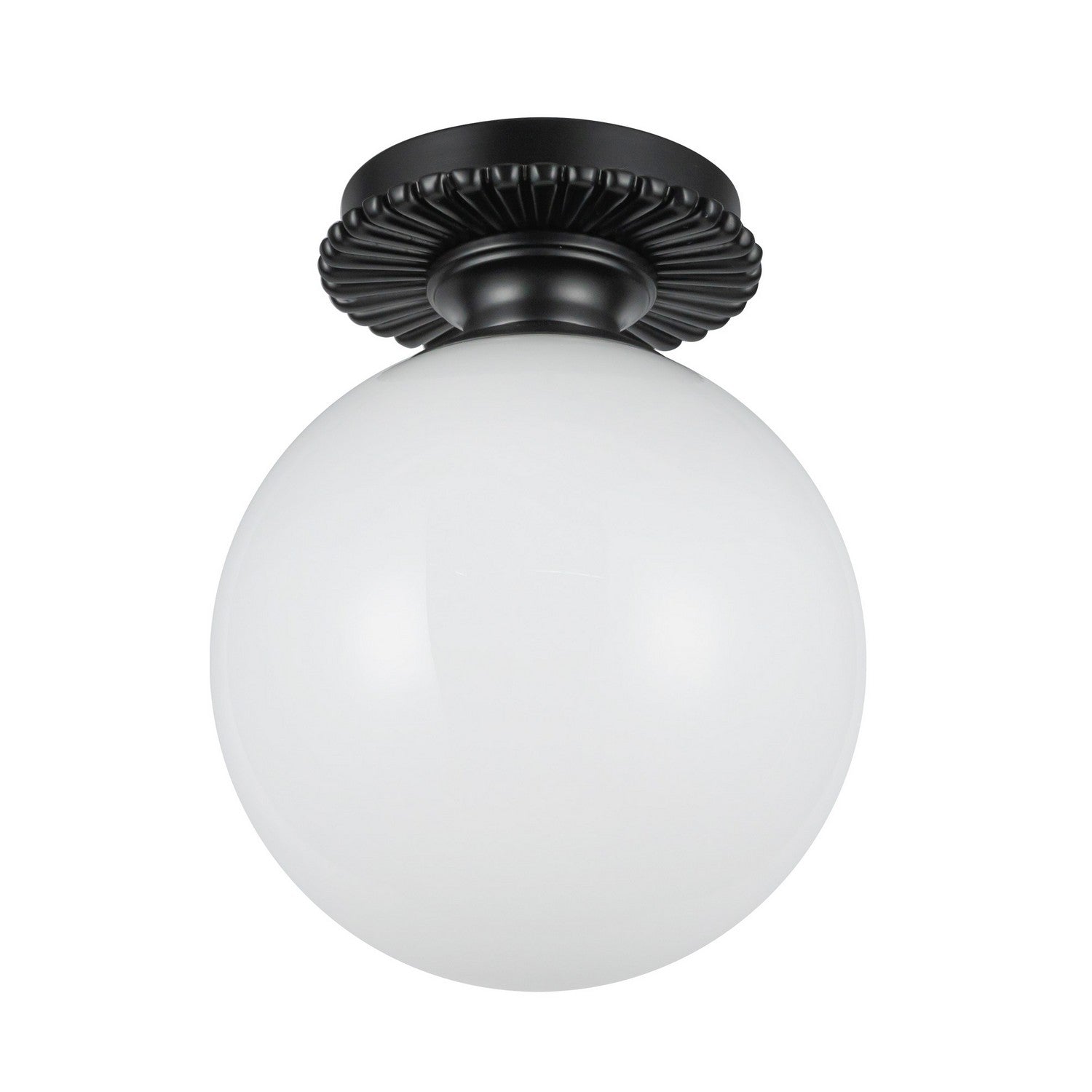 Alora - SF430108MBGO - One Light Semi-Flush Mount - Otis - Matte Black/Glossy Opal Glass