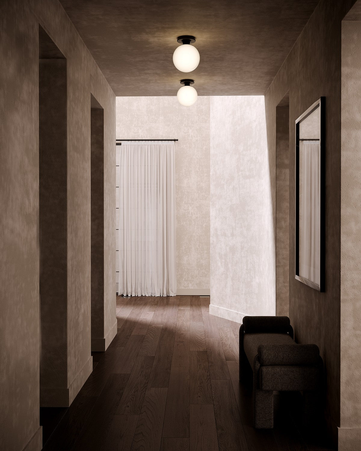 Alora - SF430108MBGO - One Light Semi-Flush Mount - Otis - Matte Black/Glossy Opal Glass