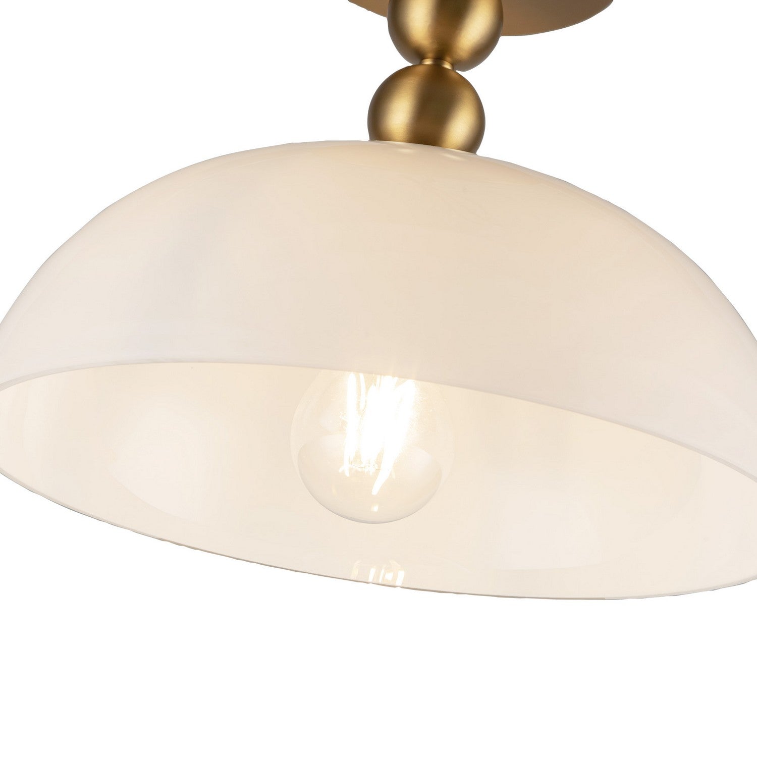 Alora - SF459012BGGO - One Light Semi-Flush Mount - Paisley - Brushed Gold/Glossy Opal Glass