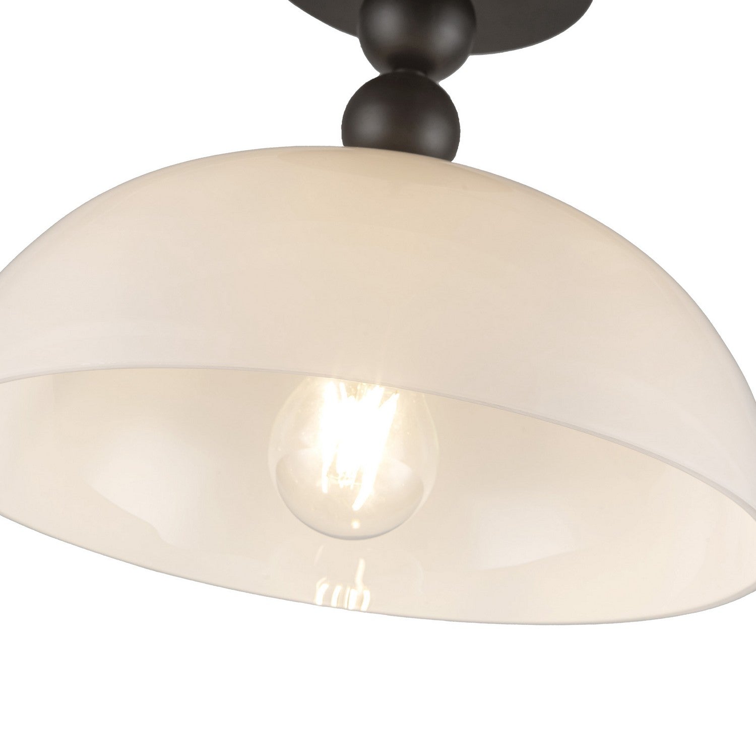 Alora - SF459012MBGO - One Light Semi-Flush Mount - Paisley - Matte Black/Glossy Opal Glass
