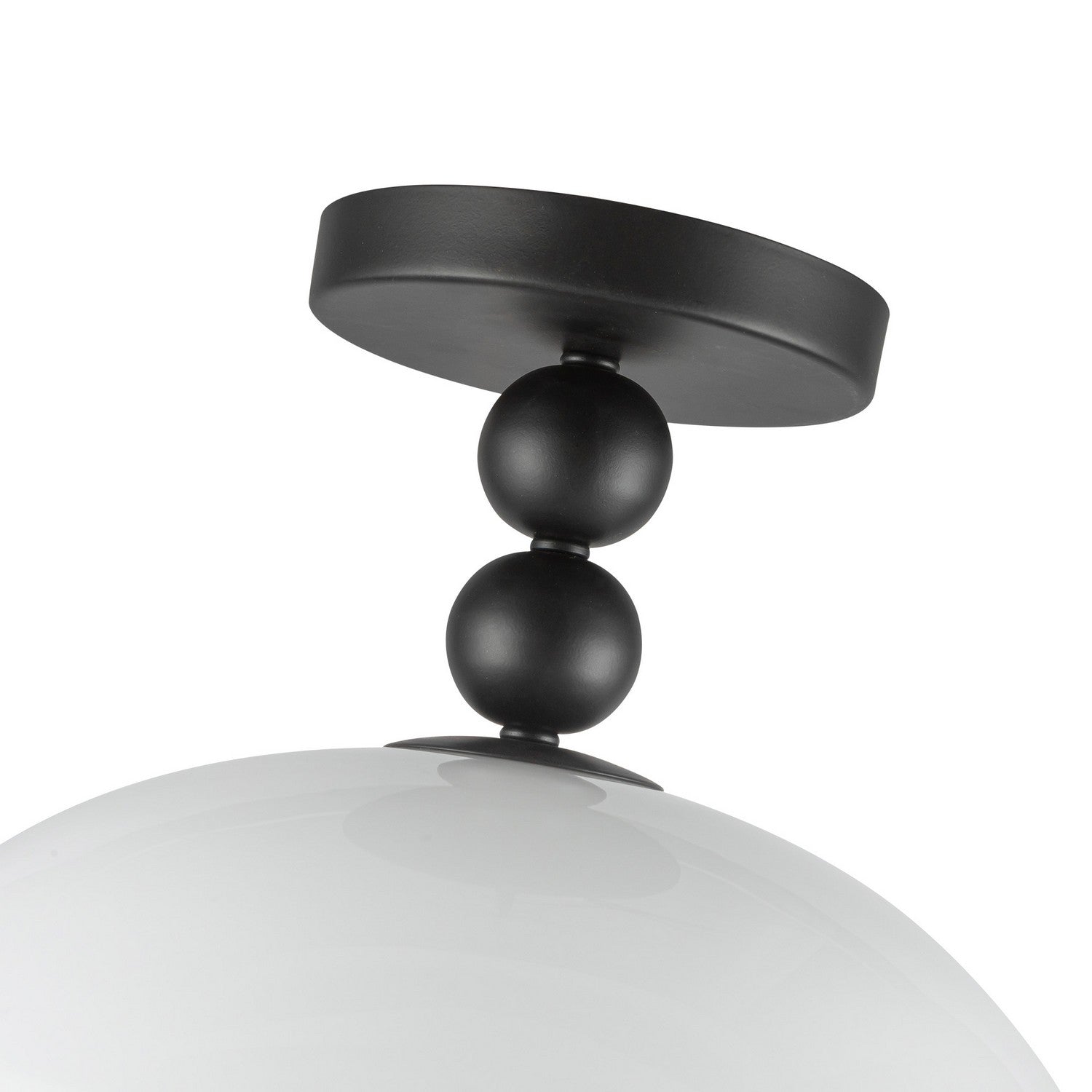 Alora - SF459012MBGO - One Light Semi-Flush Mount - Paisley - Matte Black/Glossy Opal Glass