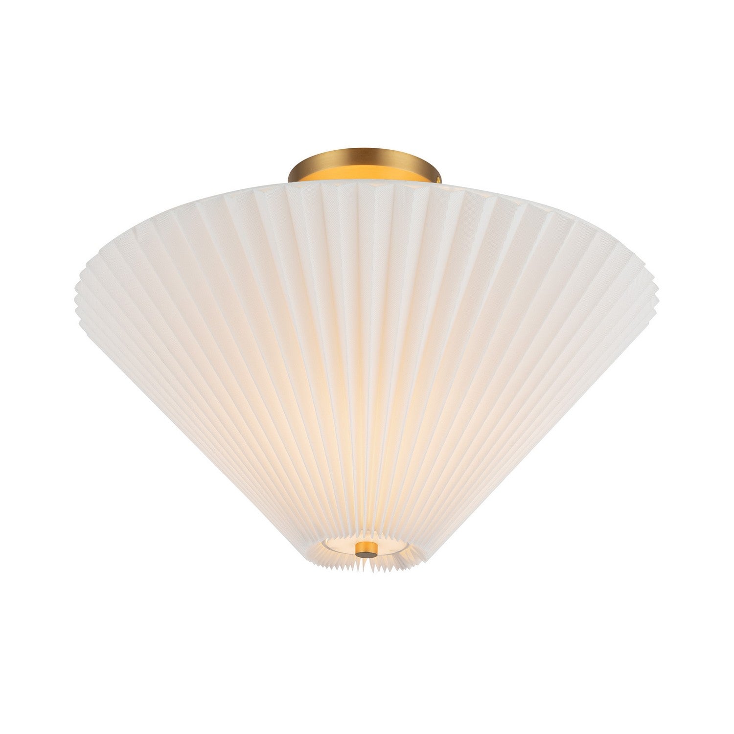 Alora - SF497016BGFW - One Light Semi-Flush Mount - Bridgette - Brushed Gold/Folded White