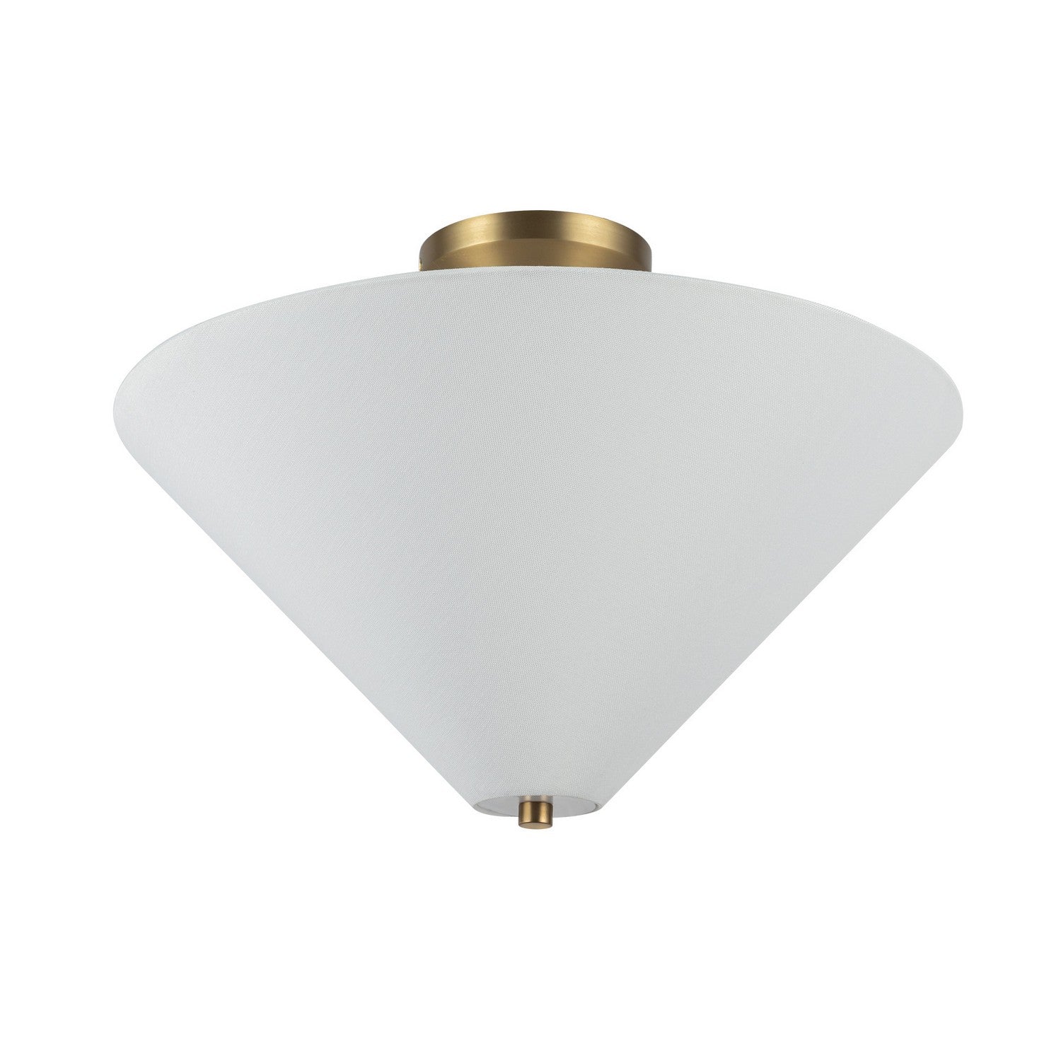 Alora - SF497016BGWL - One Light Semi-Flush Mount - Bridgette - Brushed Gold/White Linen