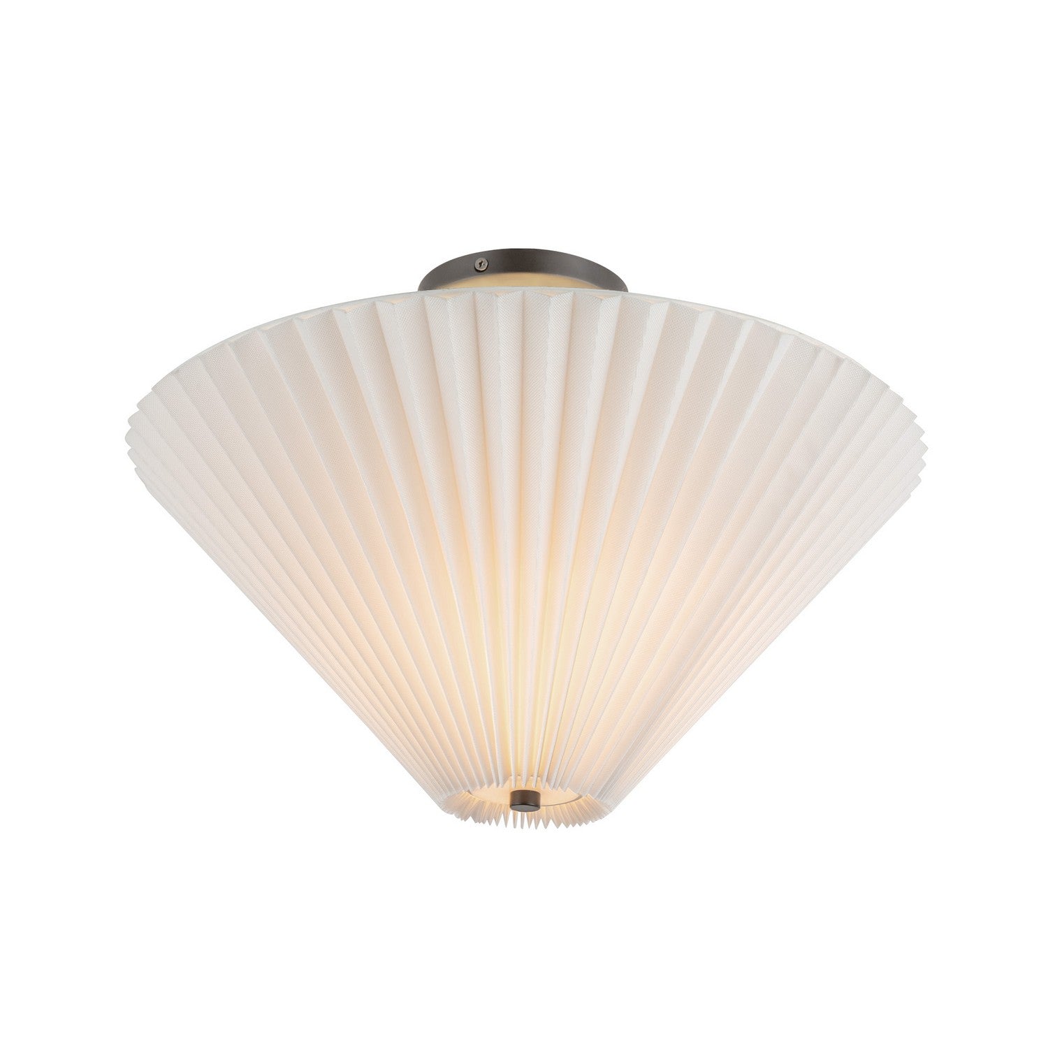 Alora - SF497016MBFW - One Light Semi-Flush Mount - Bridgette - Matte Black/Folded White