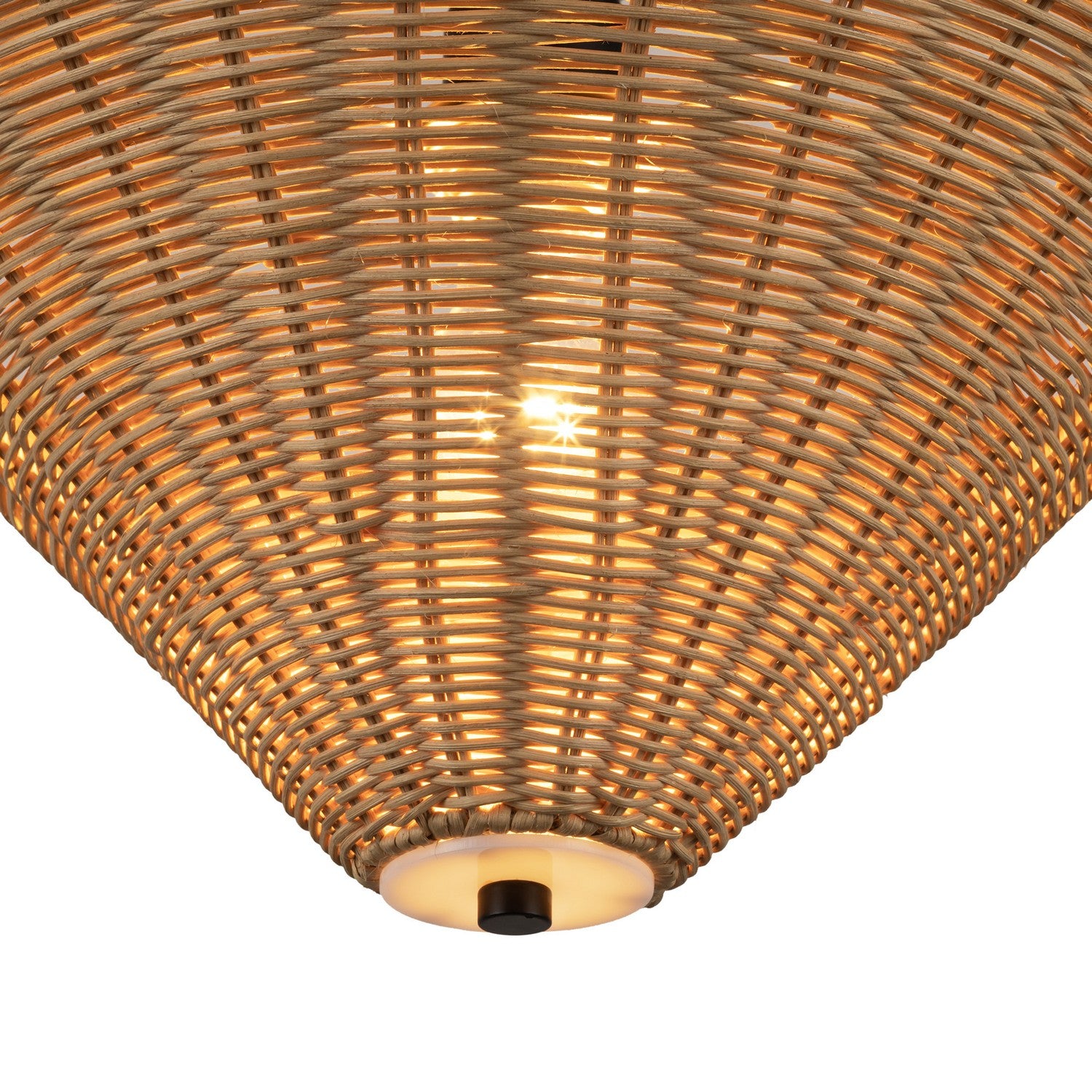 Alora - SF497016MBRA - One Light Semi-Flush Mount - Bridgette - Matte Black/Rattan