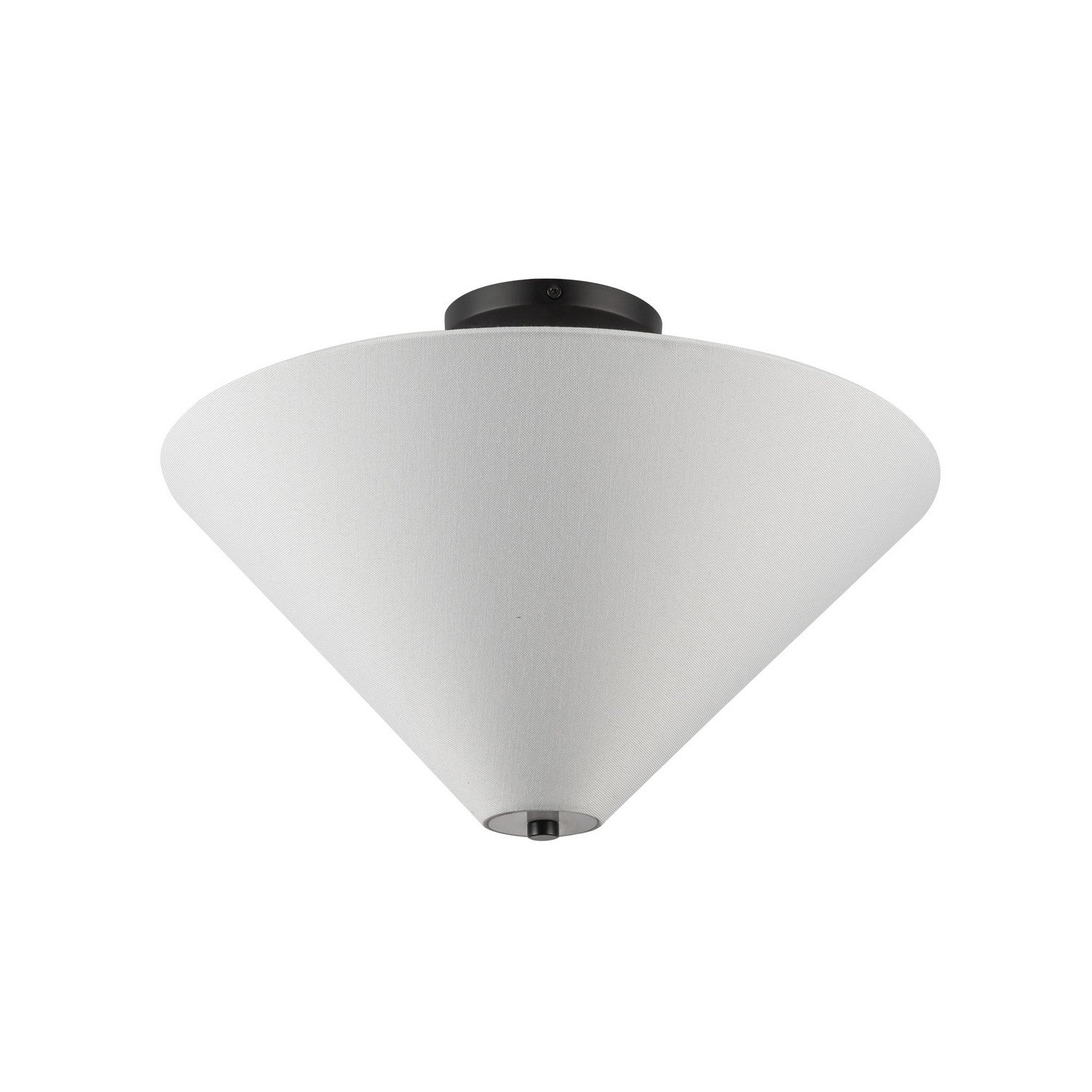 Alora - SF497016MBWL - One Light Semi-Flush Mount - Bridgette - Matte Black/White Linen
