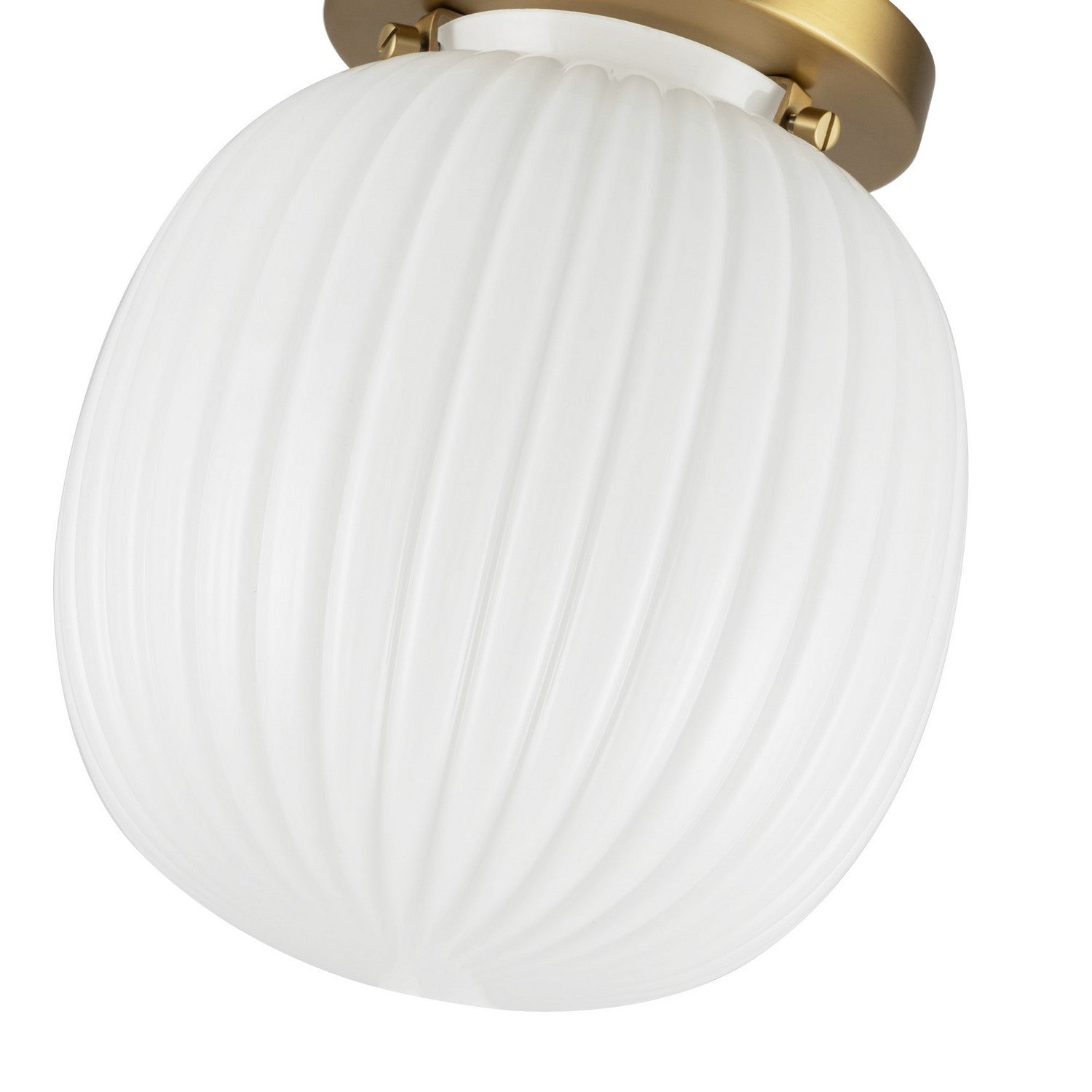 Alora - SF579107BGGR - One Light Semi-Flush Mount - Cherise - Brushed Gold/Glossy Ribbed Opal Glass