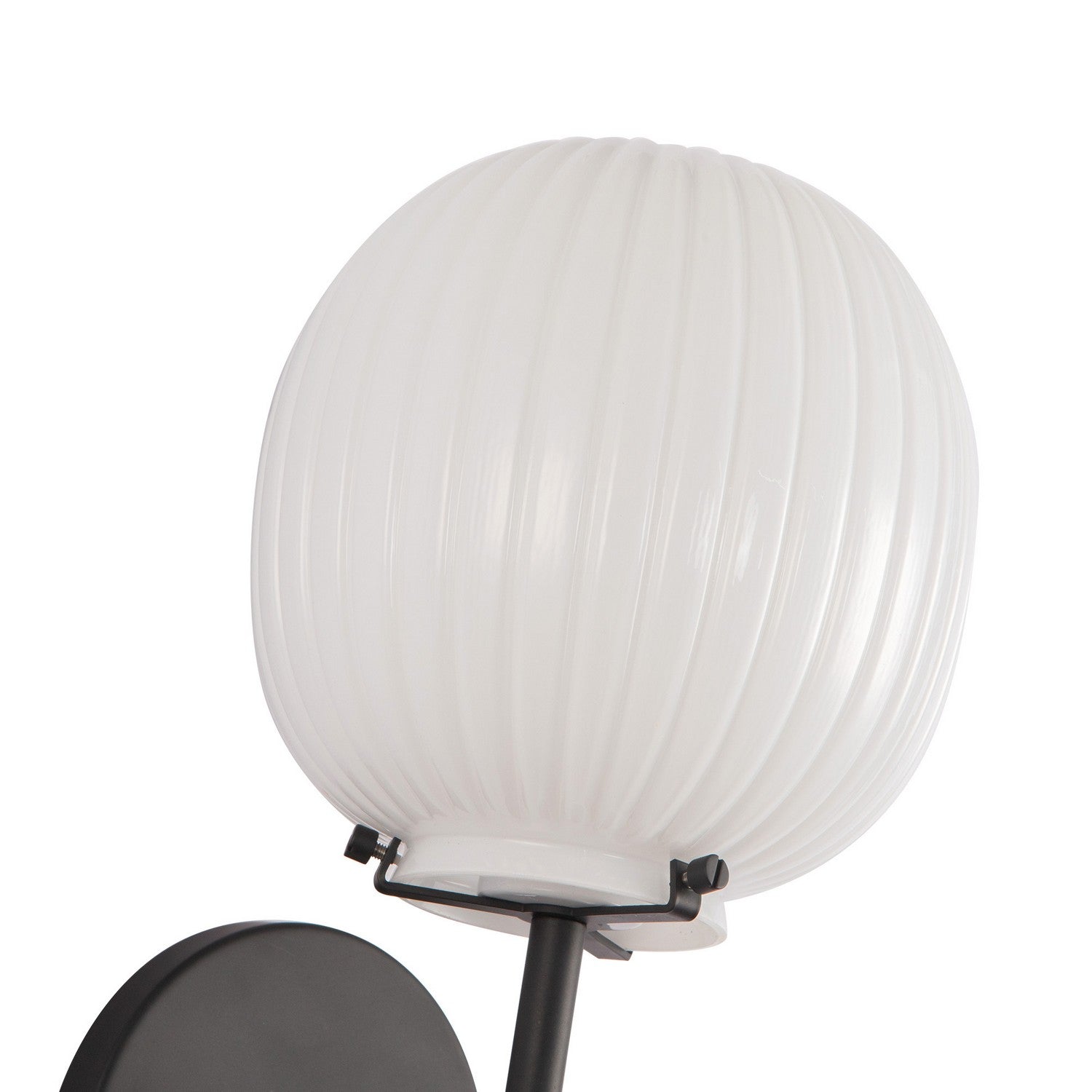 Alora - WV579107MBGR - One Light Vanity - Cherise - Matte Black/Glossy Ribbed Opal Glass