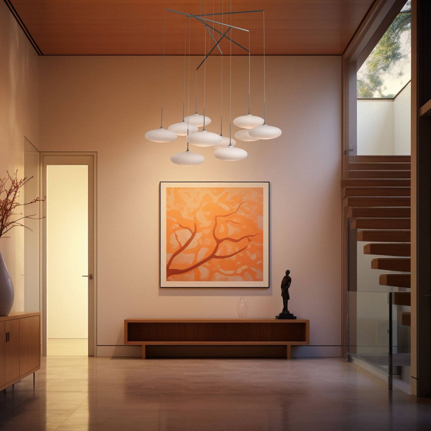 Hubbardton Forge - 131157-SKT-STND-82-GS0818 - LED Pendant - Clouds - Vintage Platinum