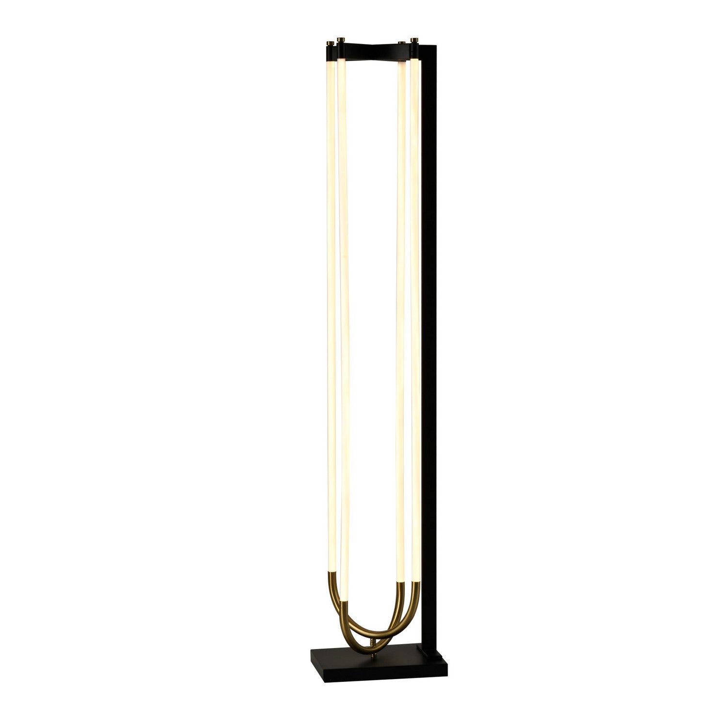 Artcraft - AC6816BK - LED Floor Lamp - Cascata - Black, Brushed Brass