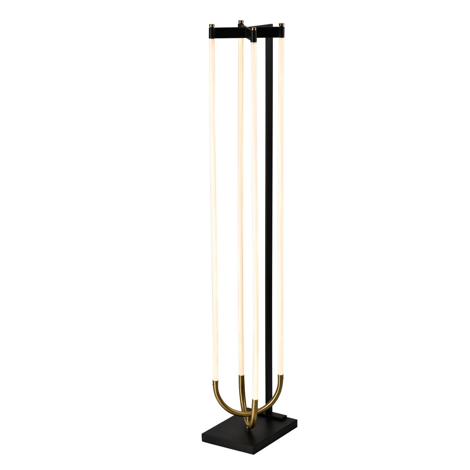 Artcraft - AC6816BK - LED Floor Lamp - Cascata - Black, Brushed Brass