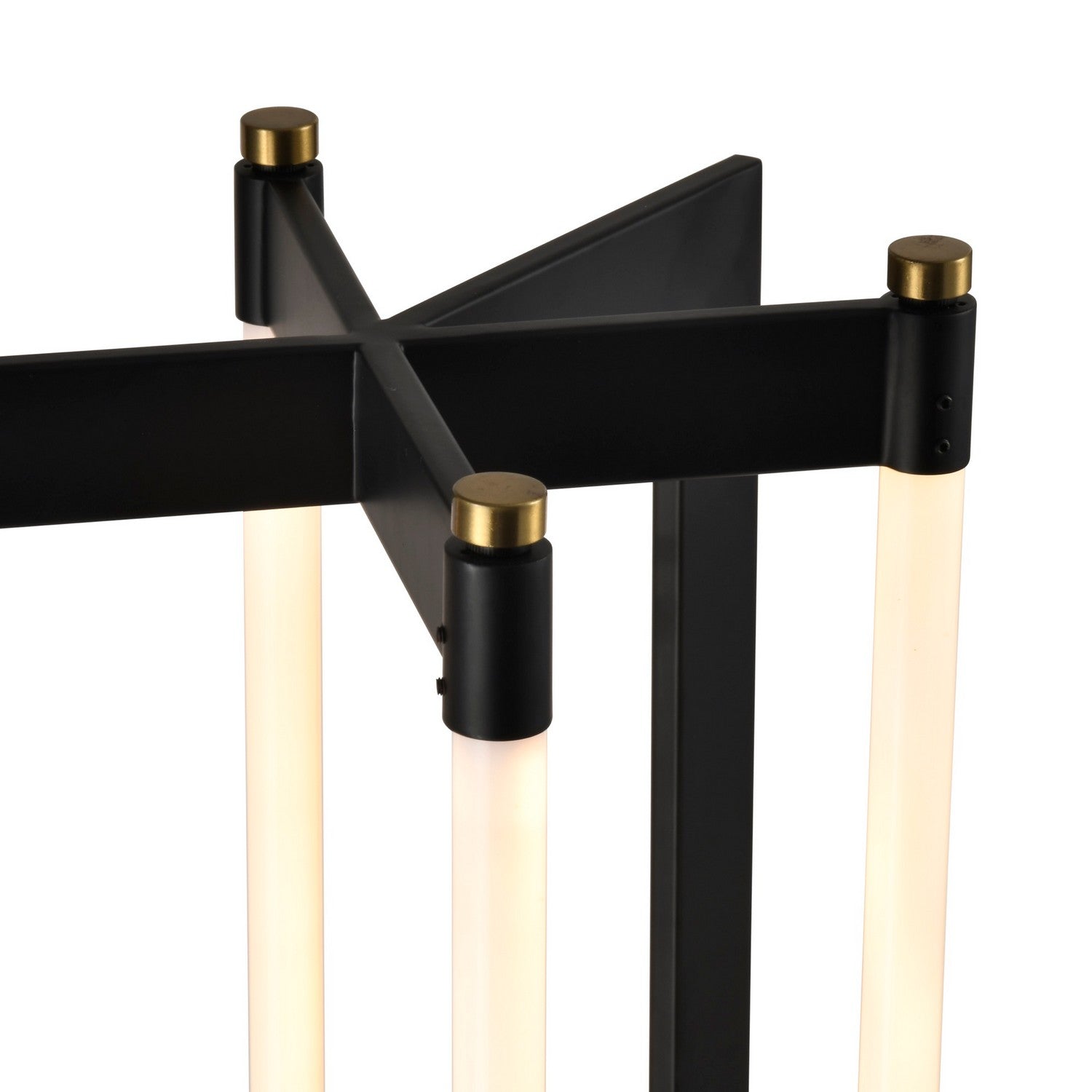 Artcraft - AC6816BK - LED Floor Lamp - Cascata - Black, Brushed Brass