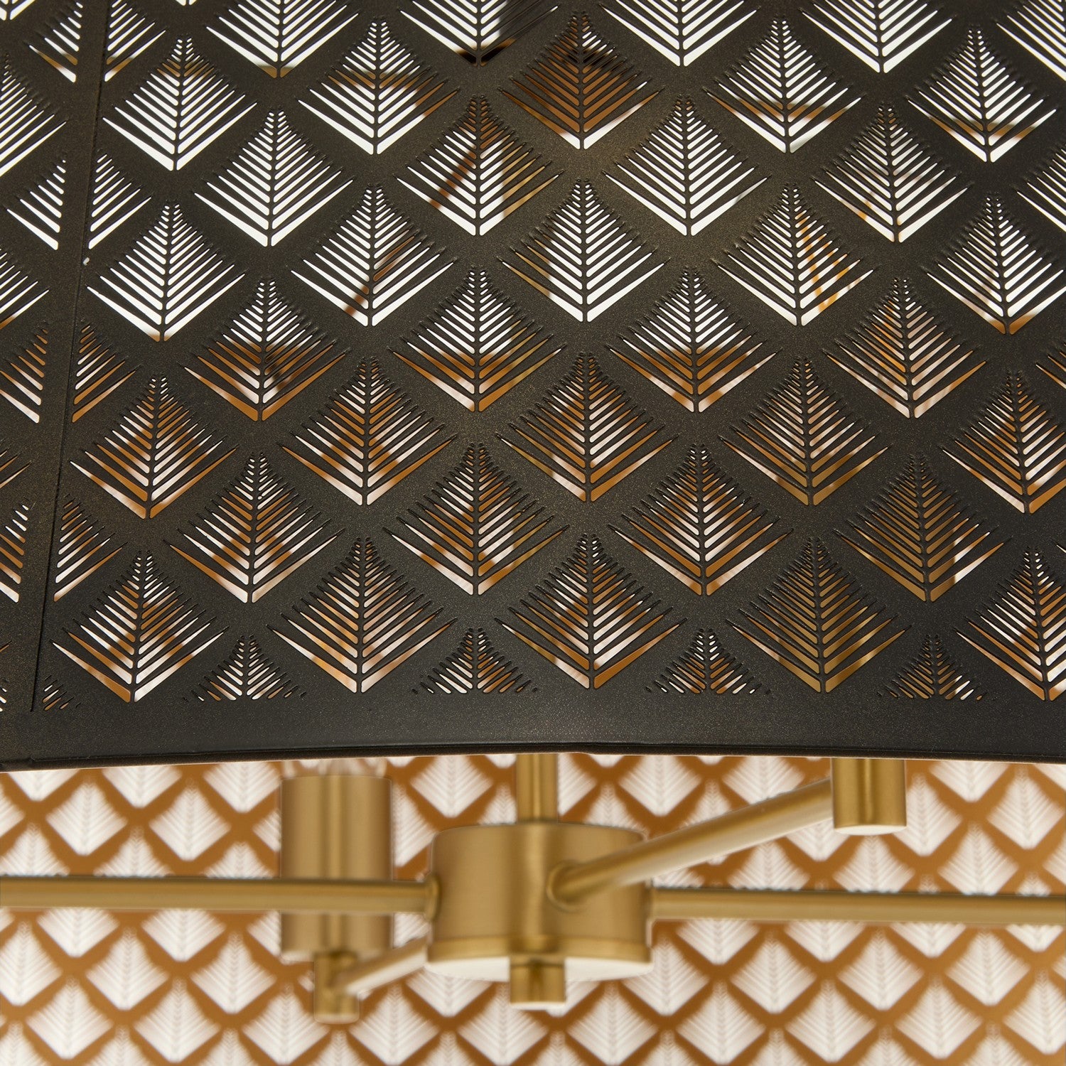 Quorum - 8217-4-5980 - Four Light Pendant - Benedict - Matte Black / Aged Brass