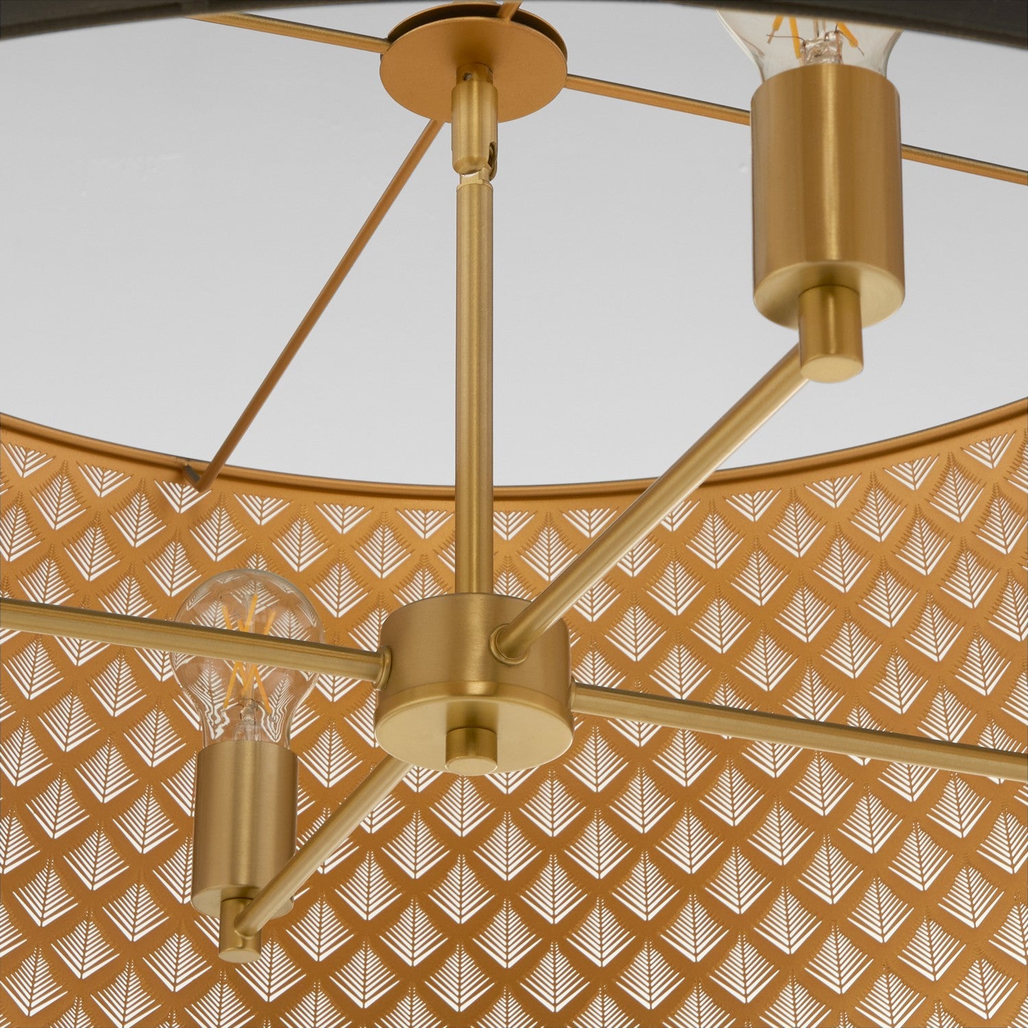 Quorum - 8217-4-5980 - Four Light Pendant - Benedict - Matte Black / Aged Brass