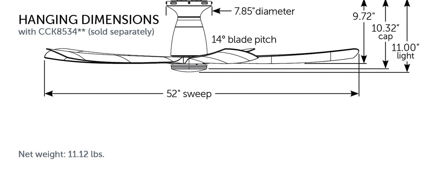 Fanimation - FPD5534AGP - 52"Ceiling Fan - Kute5 52 - Antique Graphite