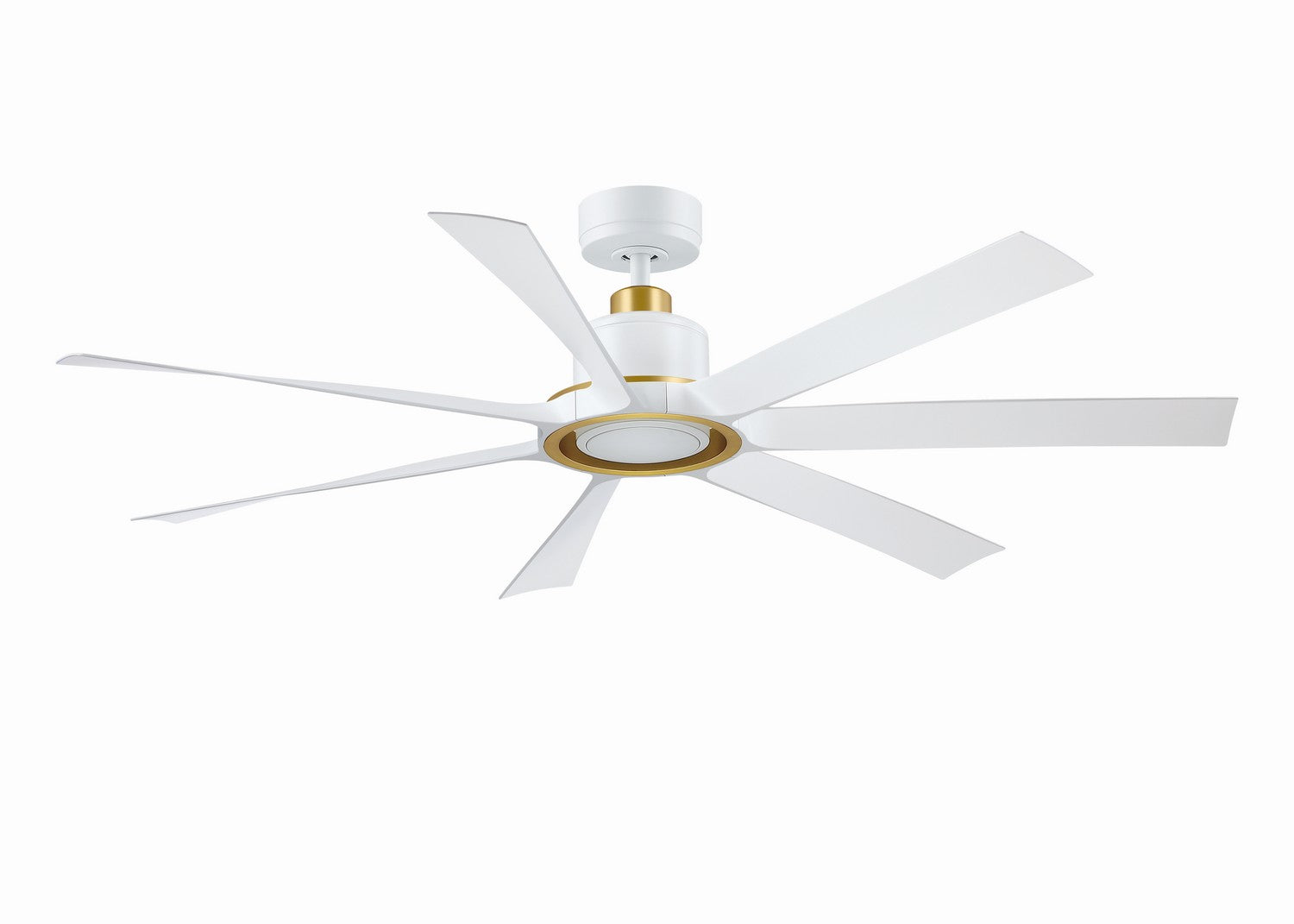 Fanimation - FPD7060MWBS - 60"Ceiling Fan - Lenzi - Matte White w/Brushed Satin Brass