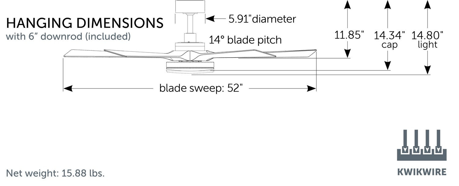 Fanimation - FPD8570MW - 52"Ceiling Fan - TorchAire 52 - Matte White