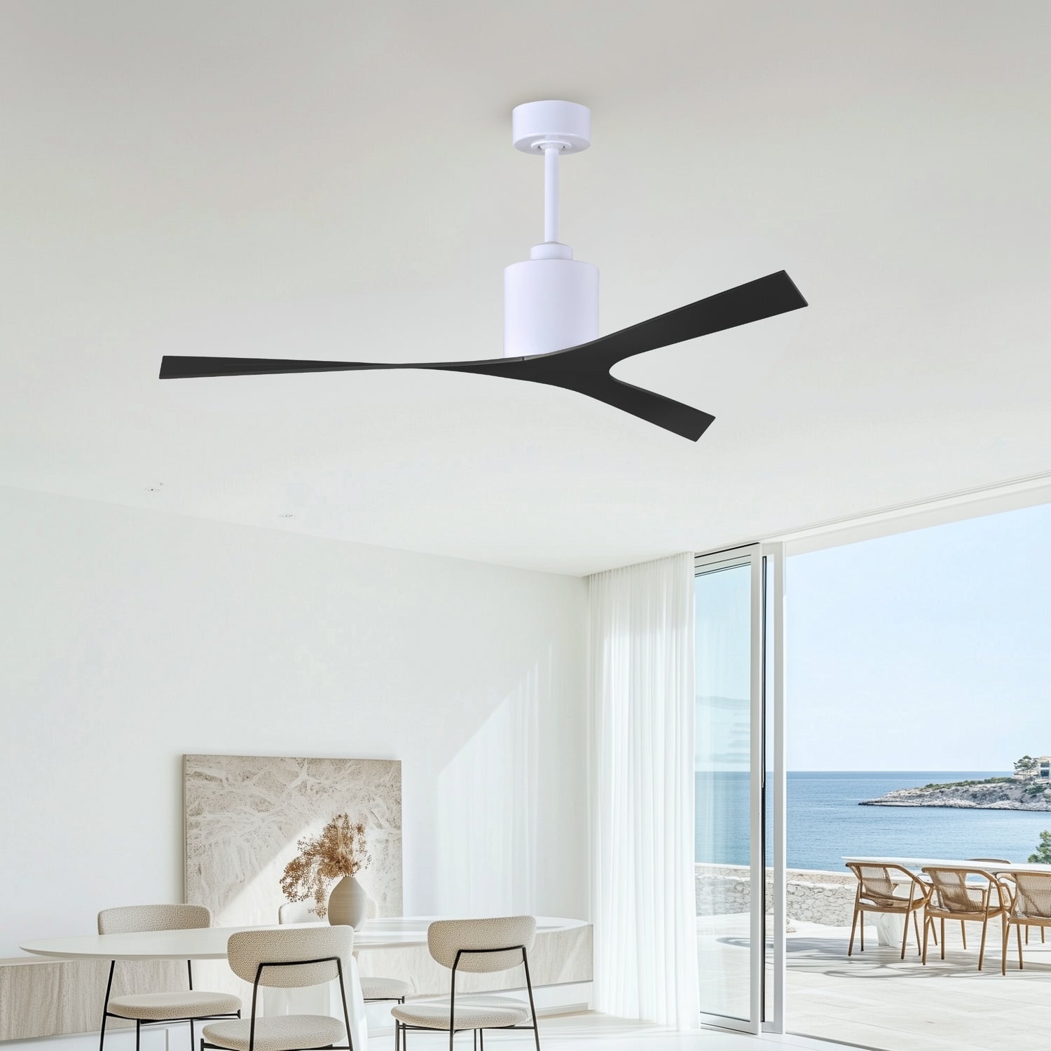 Matthews Fan Company - MK-WH-BK - Ceiling Fan - Molly - Gloss White