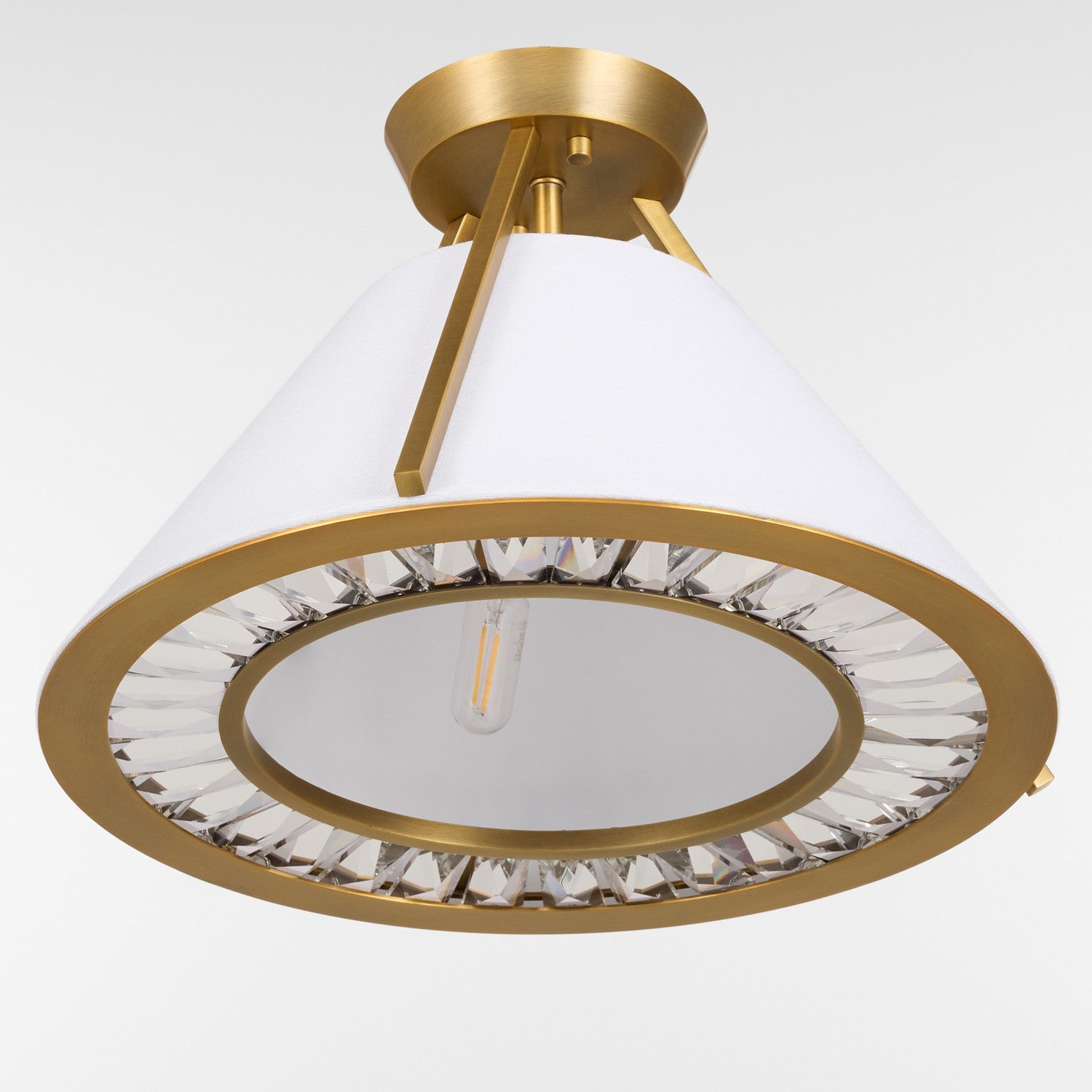 Quorum - 2382-3-47 - Three Light Semi-Flush Mount - Gorham - Brushed Brass