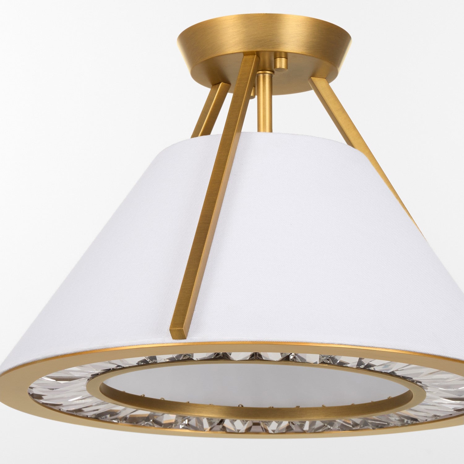 Quorum - 2382-3-47 - Three Light Semi-Flush Mount - Gorham - Brushed Brass